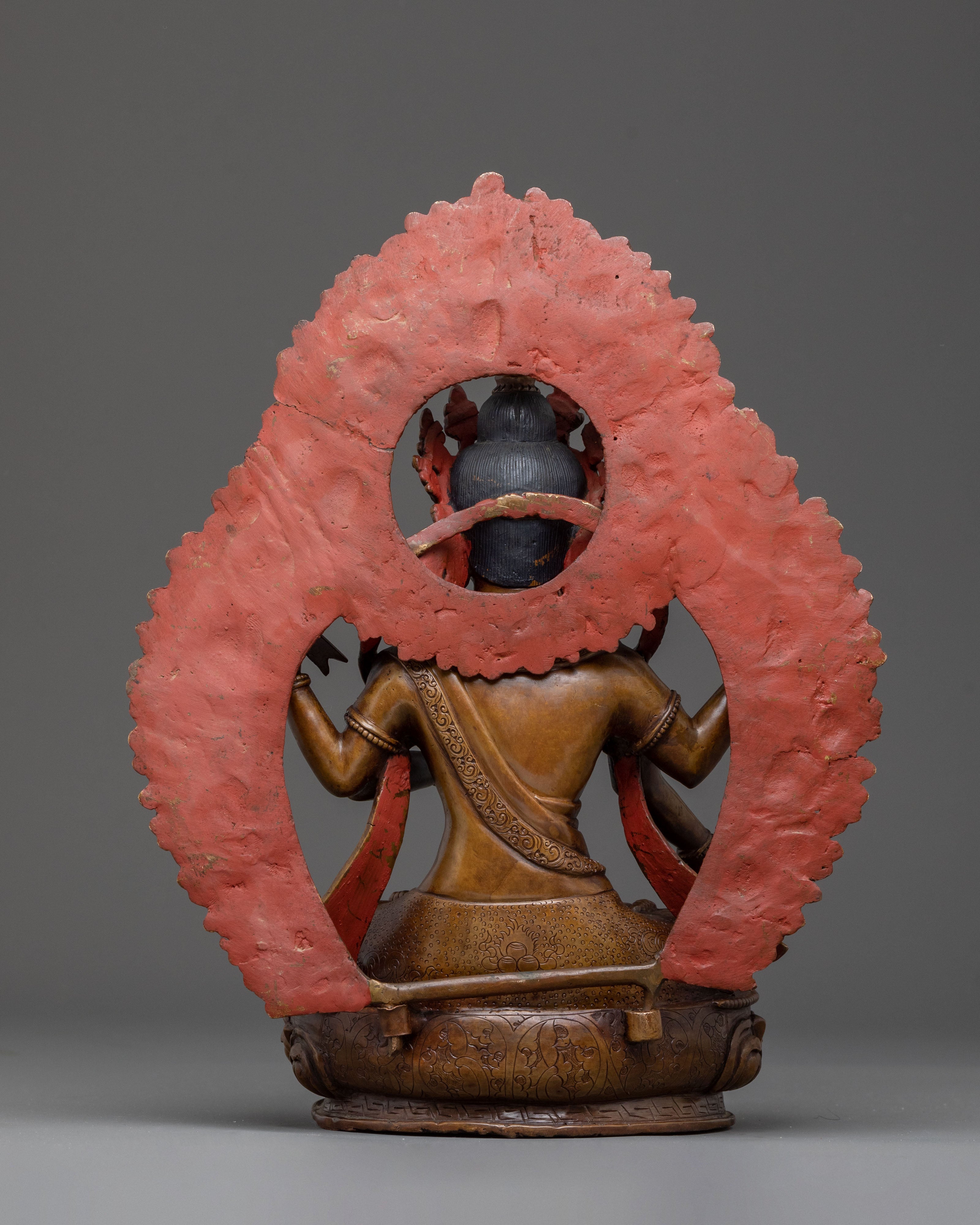 Handcrafted Maha Manjushri Wisdom Statue: Bodhisattva of Wisdom