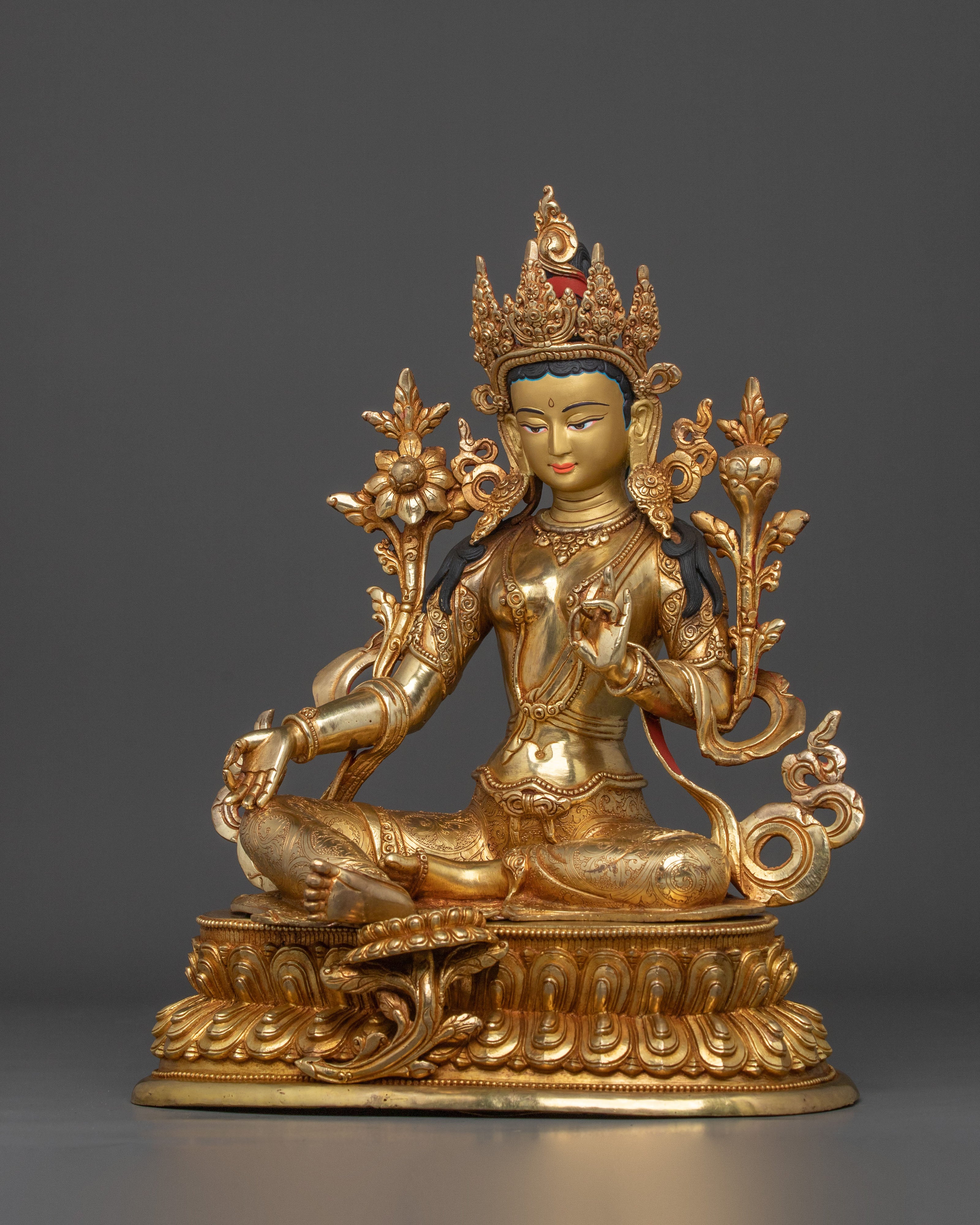 Green Tara Himalayan Sacred Sculpture | Symbol of Longevity and Blessings