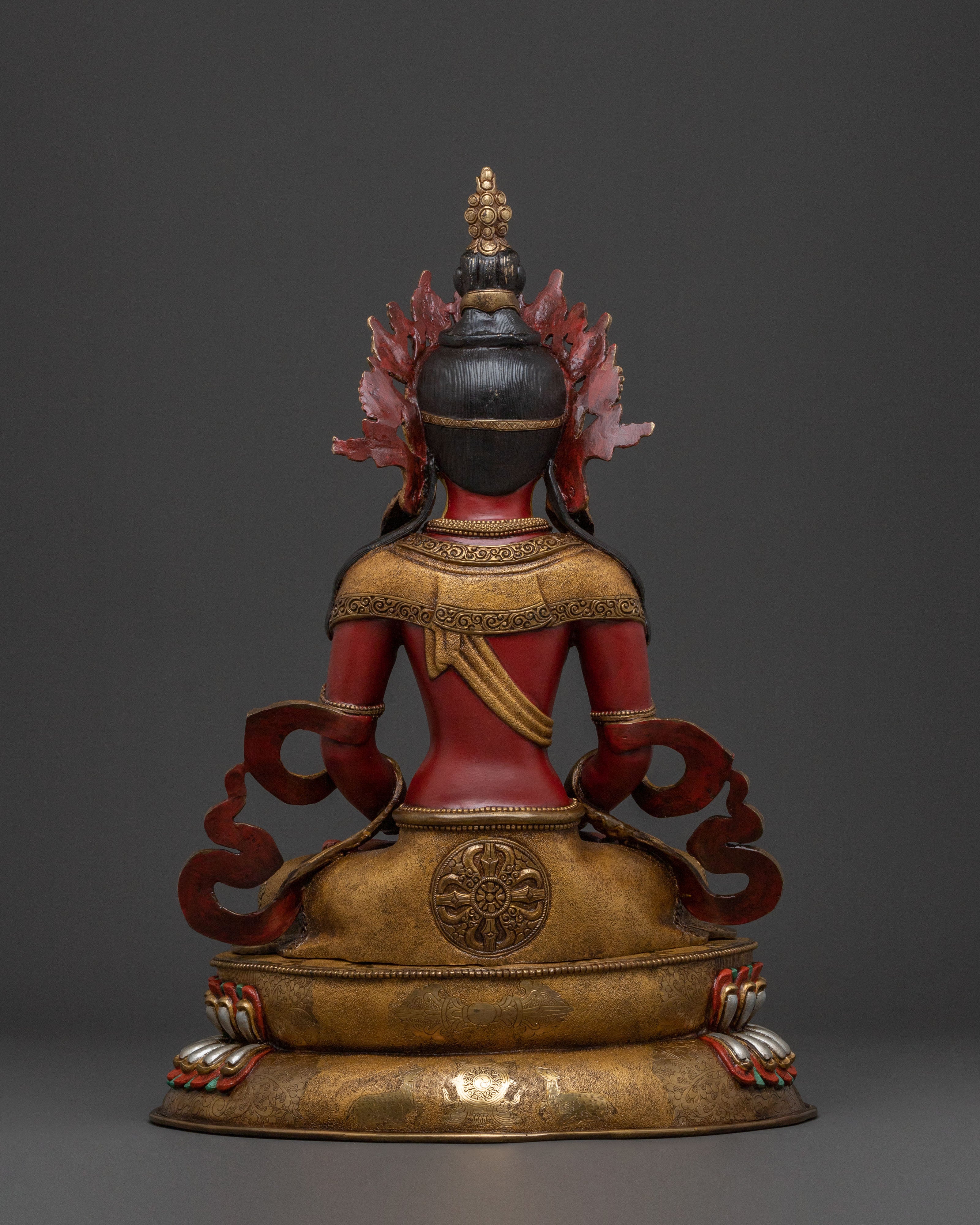 Amitayus Spiritual Statue | 24K Gold Gilded Buddhist Sculpture