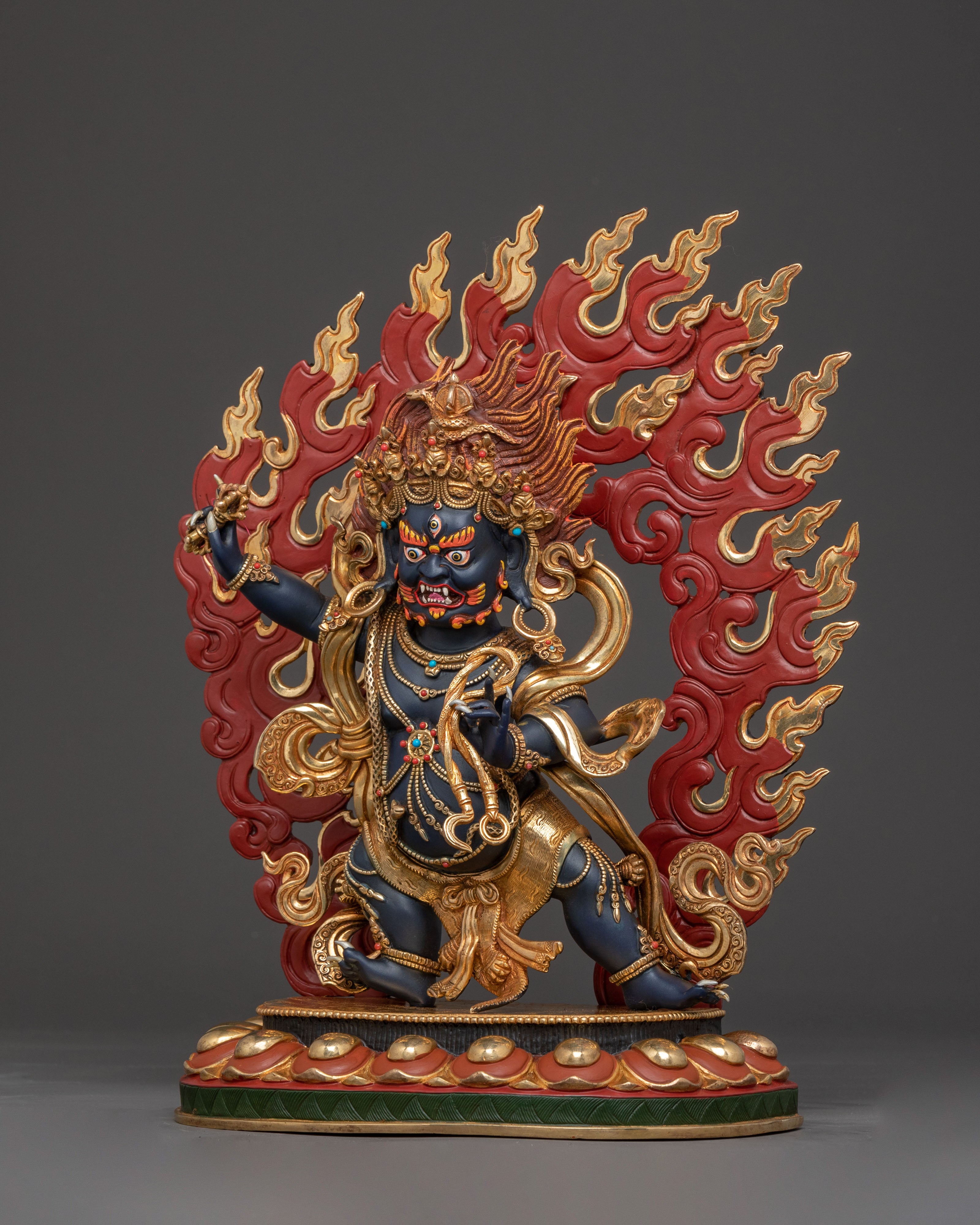 Vajrapani: A Silver Electro-Plated Sacred Sculpture of Vajrapani