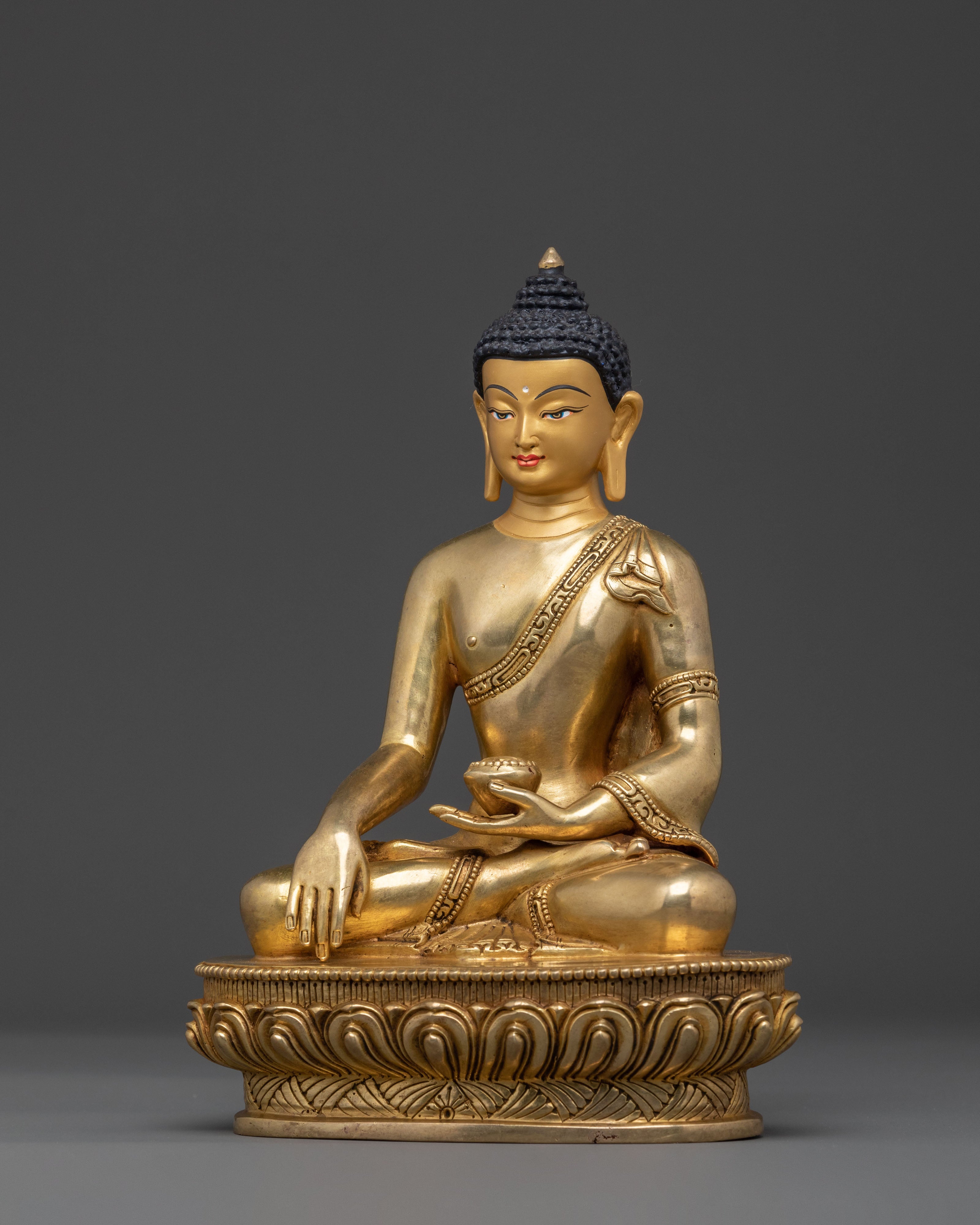 24K Gold Gilded Shakyamuni Buddha Statue: Home Decor