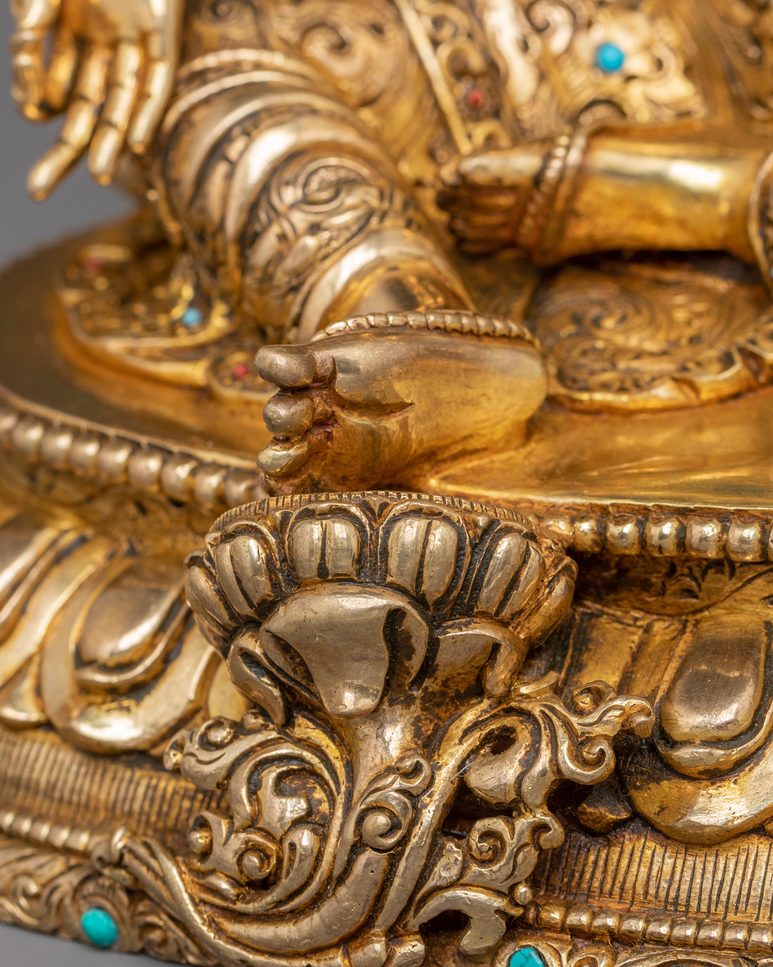 Green Tara Golden Statue for Altars | Feminine Energy and Protection