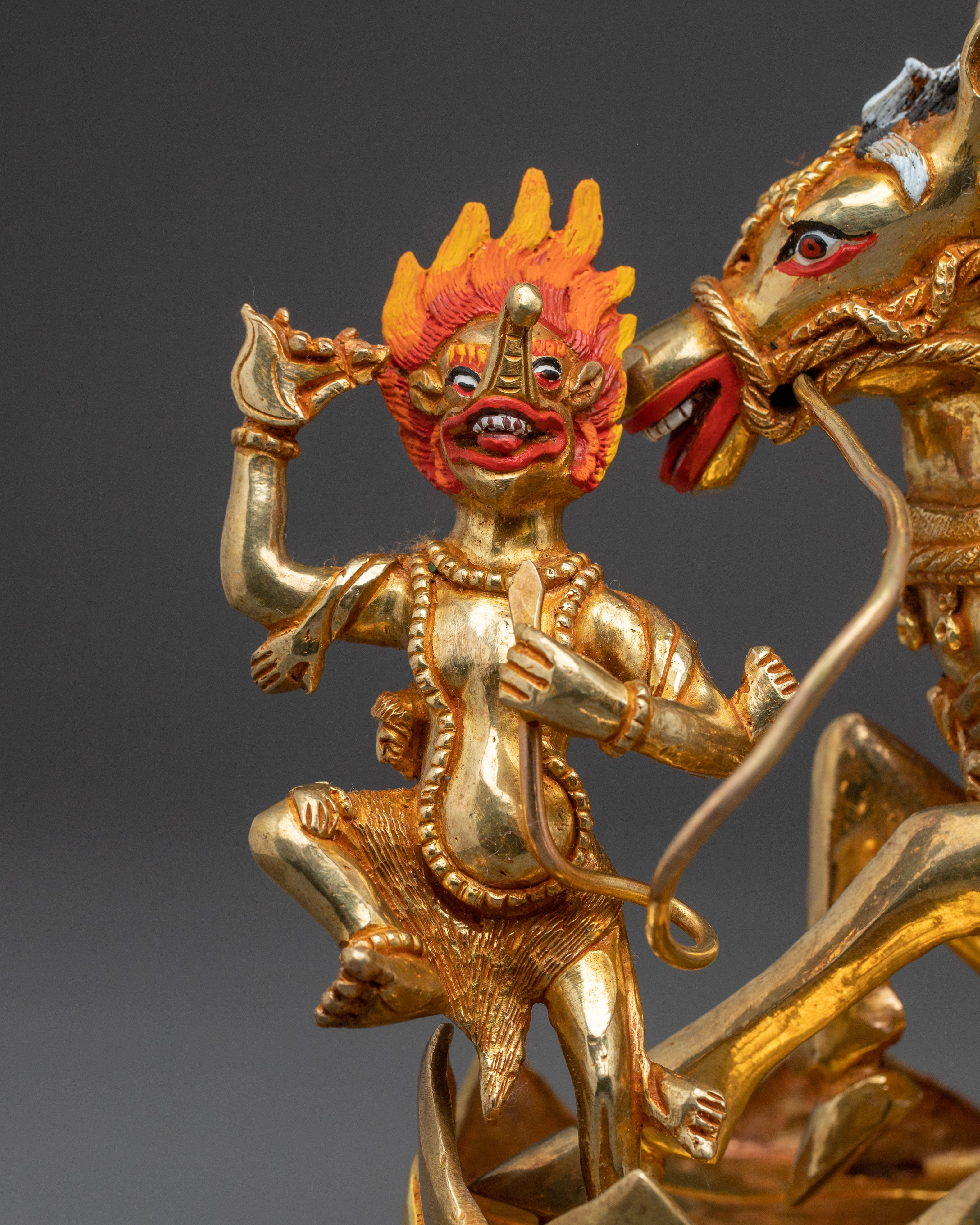 Palden Lhamo Spiritual Statue – Hand-Gilded Copper