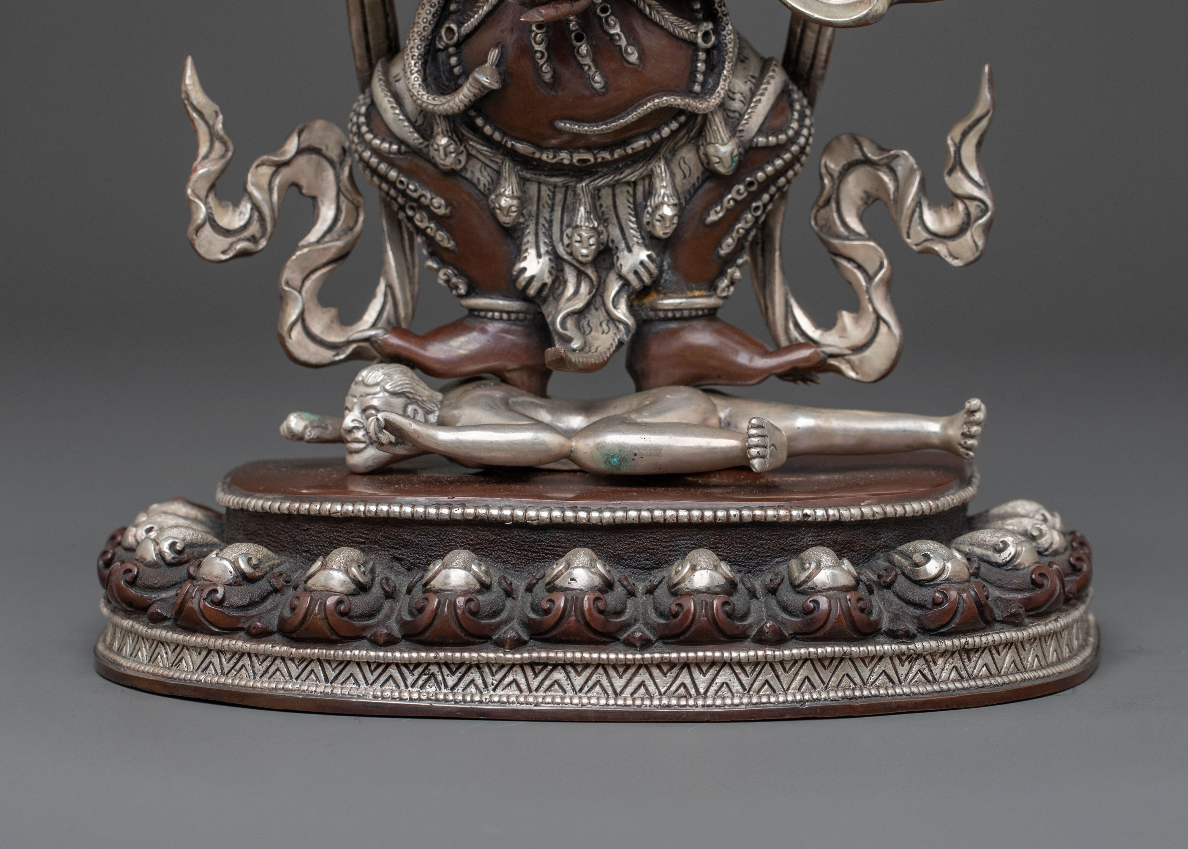 Shakya Mahakala: Handcrafted Oxidized Copper Divine Icon
