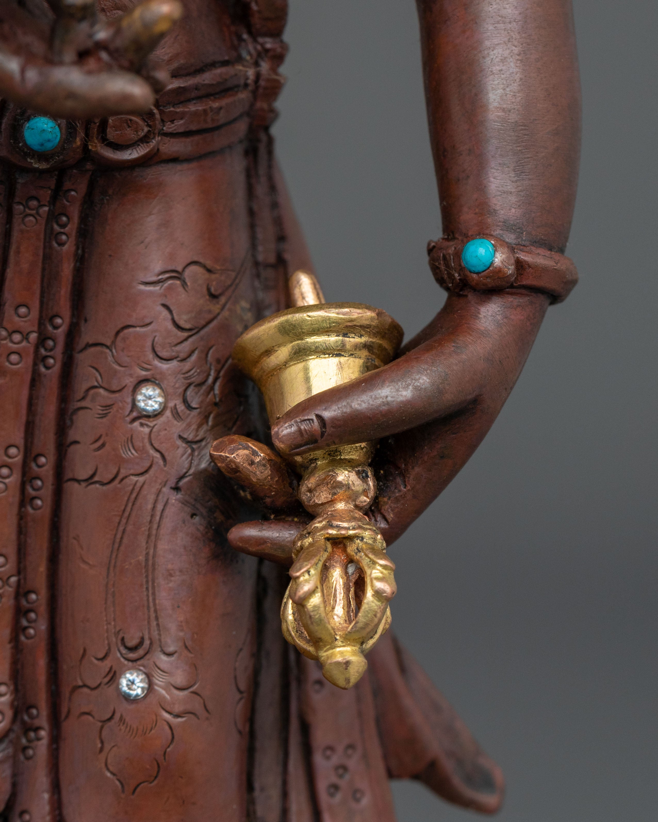 Peaceful Vajrapani Oxidized Statue | Tibetan Buddhist Guardian