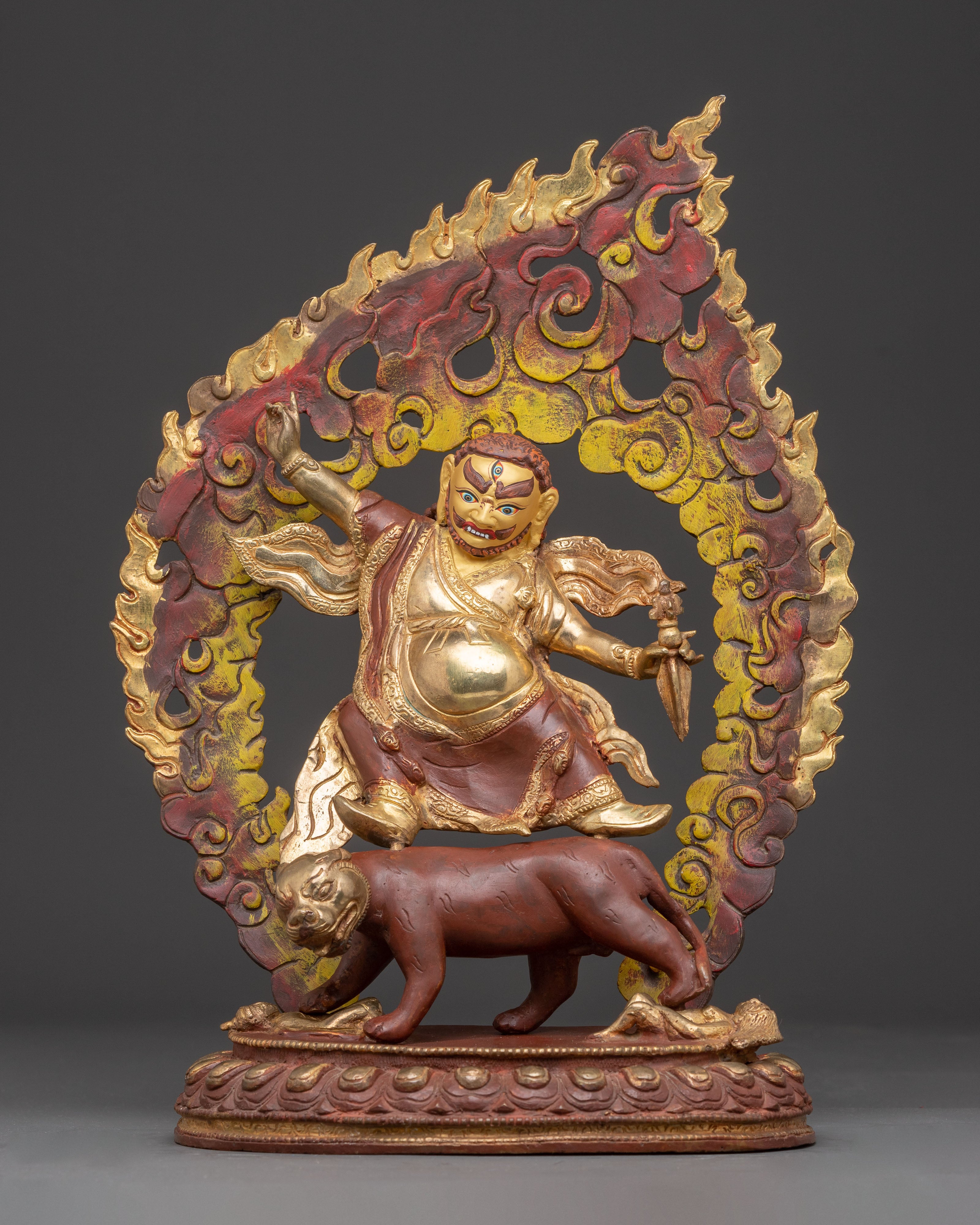 Handmade Golden Dorje Drolo Statue | Wrathful Protector