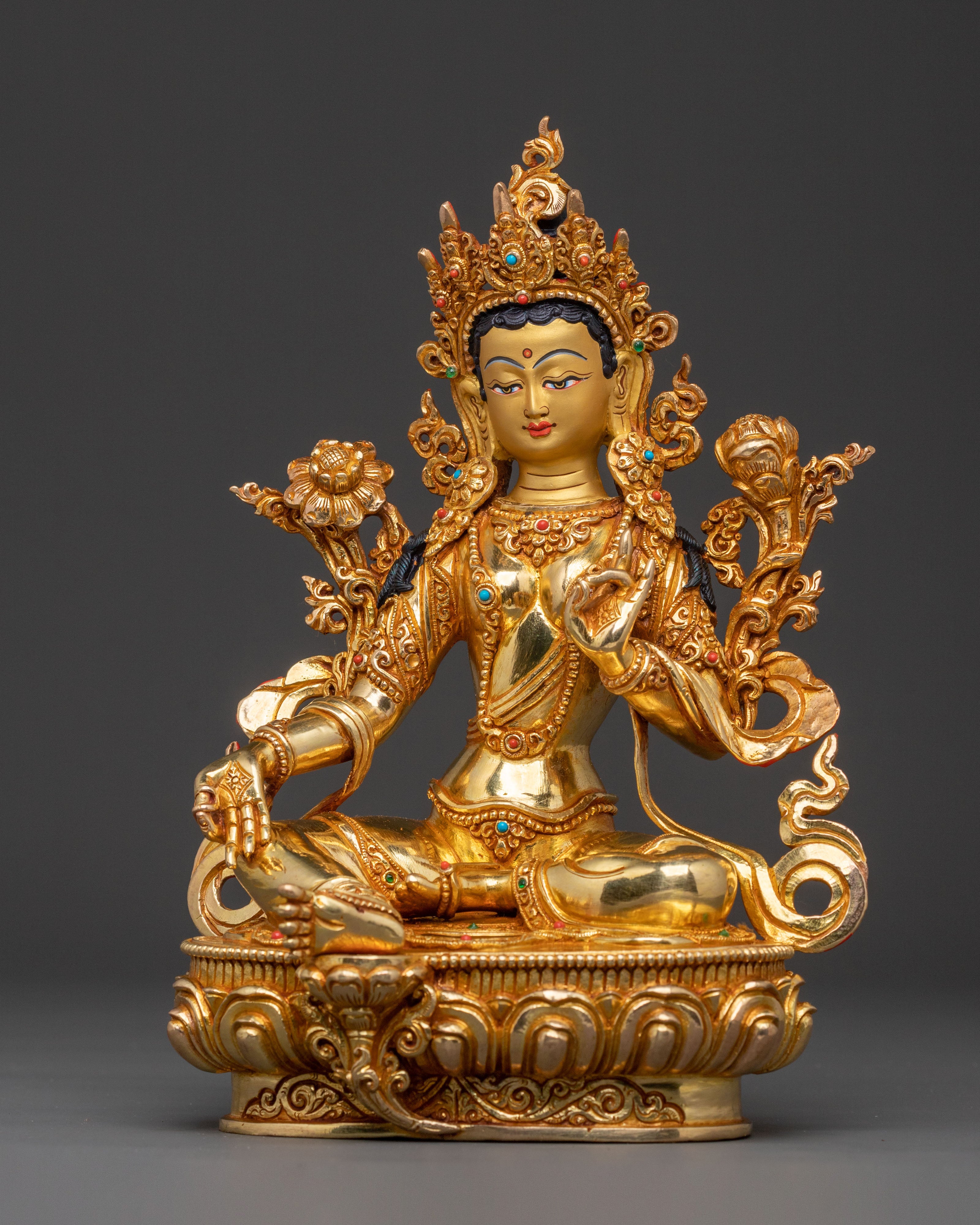 Green Tara Peaceful Statue | Mother Figurine