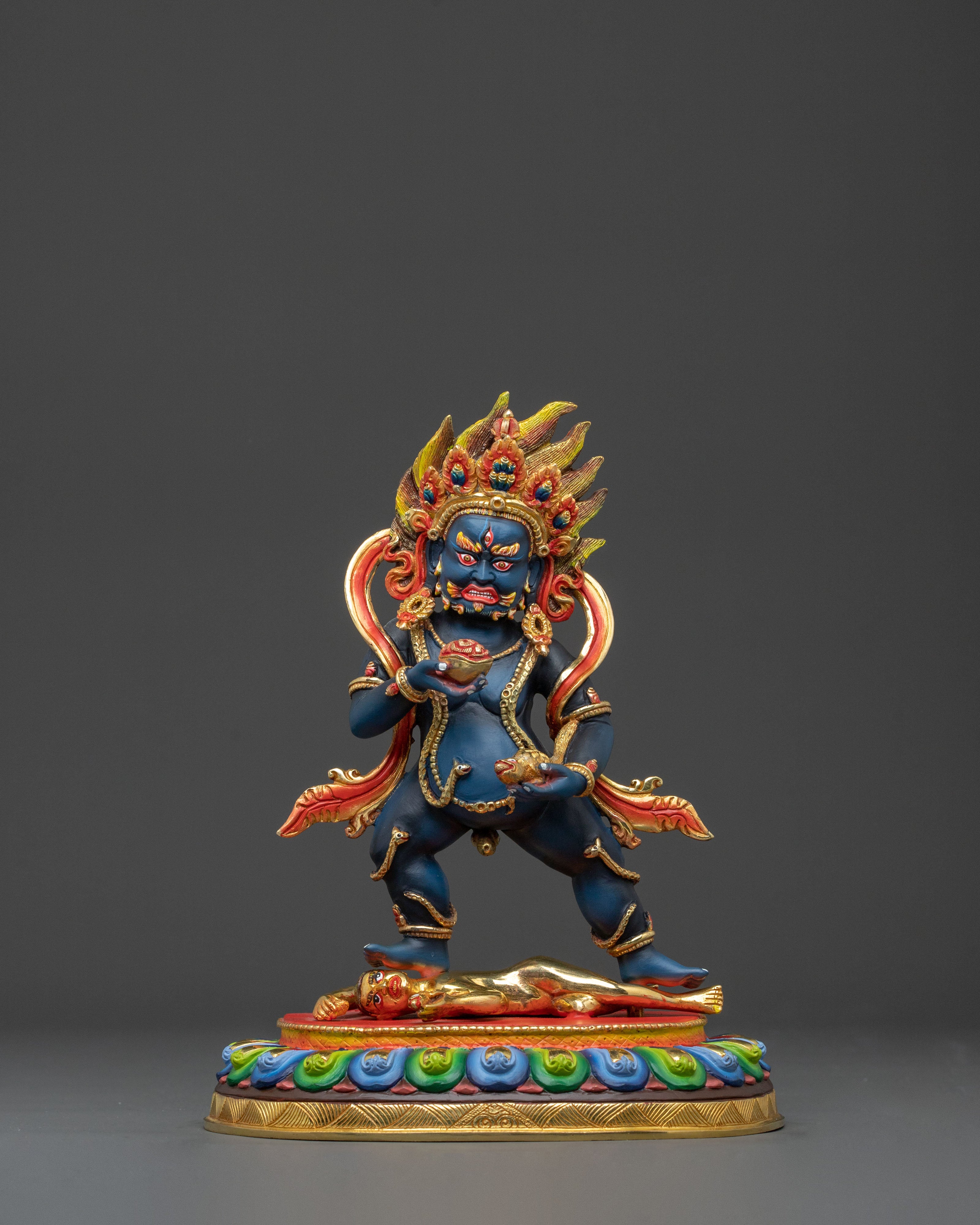 Handcrafted Black Dzambhala Statue | Wealth Deity