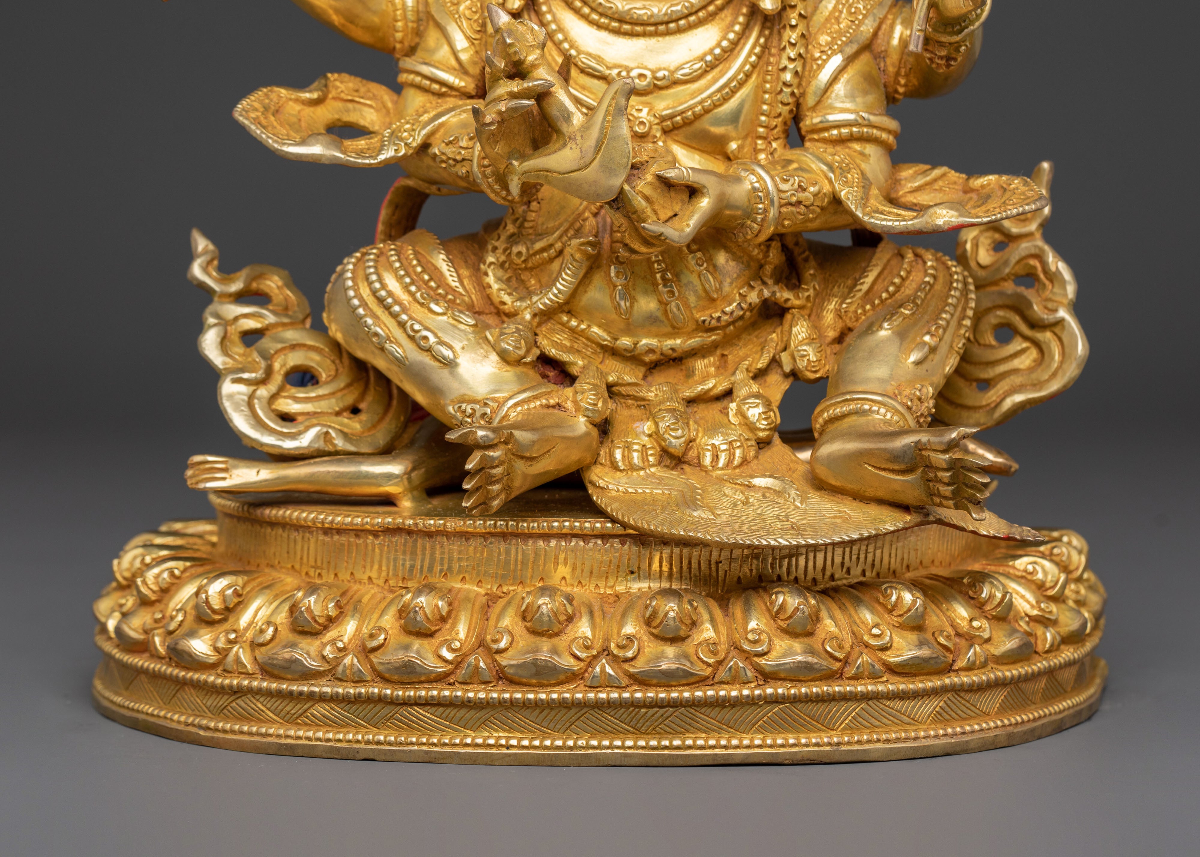Four Armed Mahakala | Hand-Gilded Copper Statue
