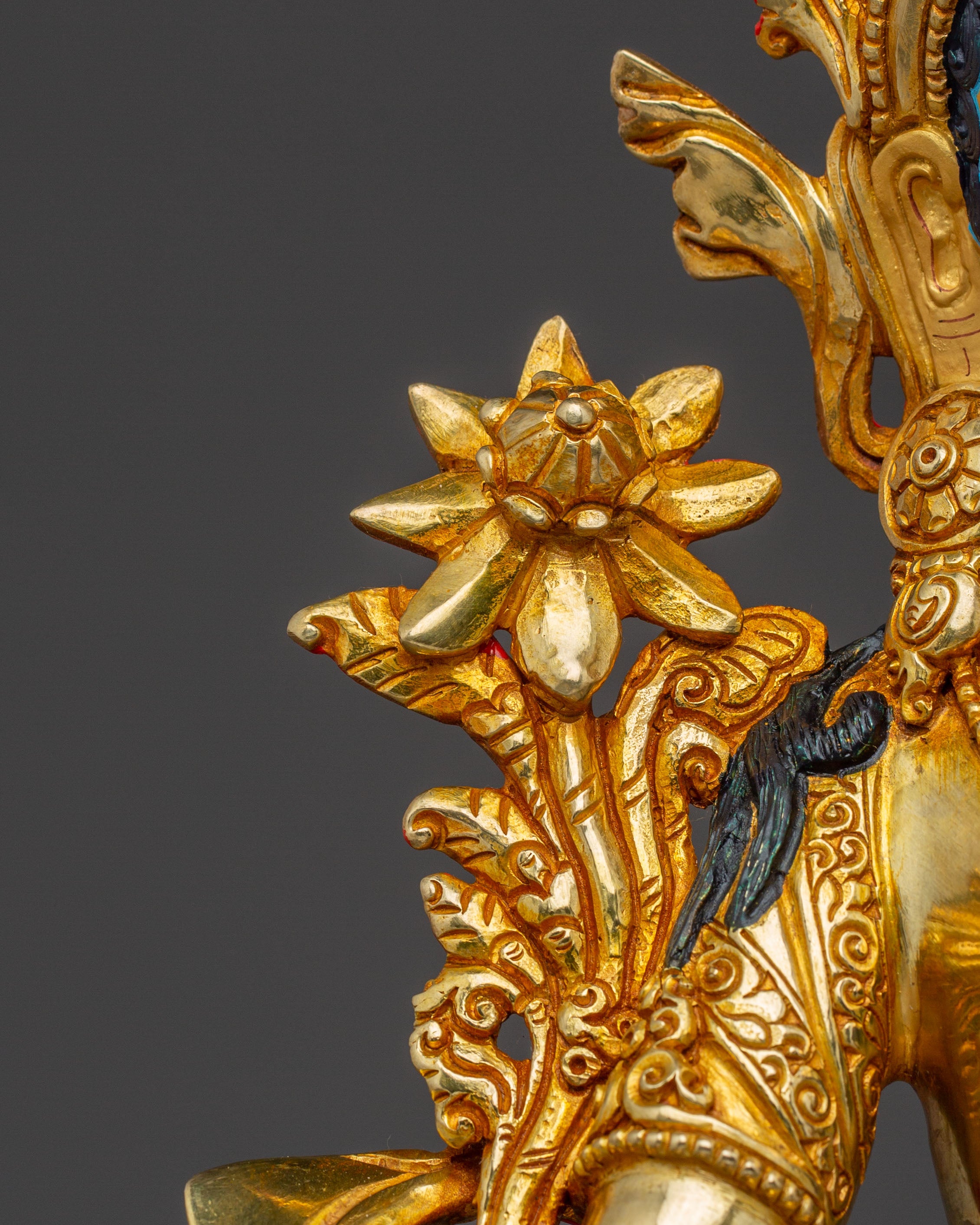 Green Tara Statue: Mother of Compassion - Radiant Gold Gilded