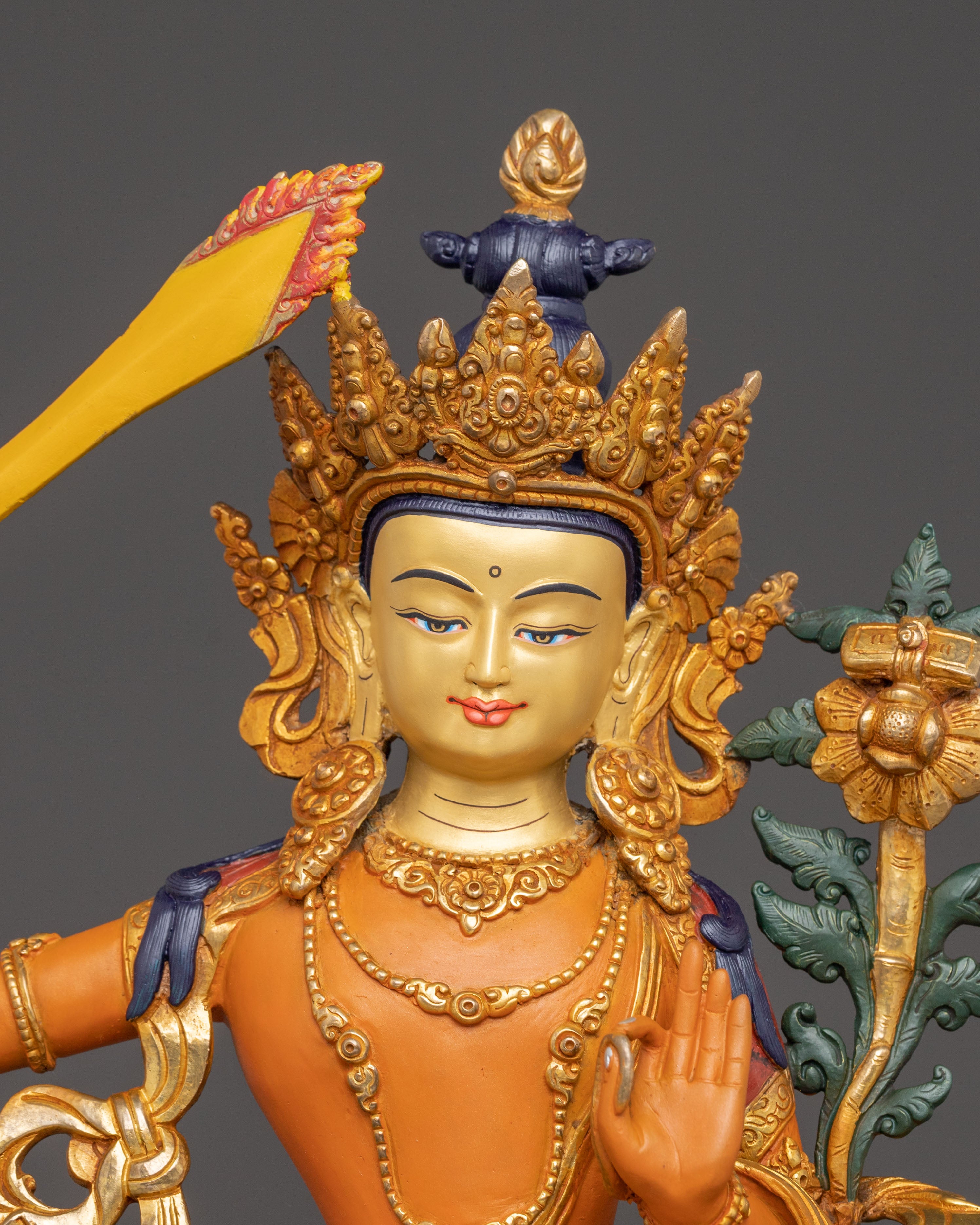 Manjushri Golden Statue of Power and Wisdom | Meditation Deity