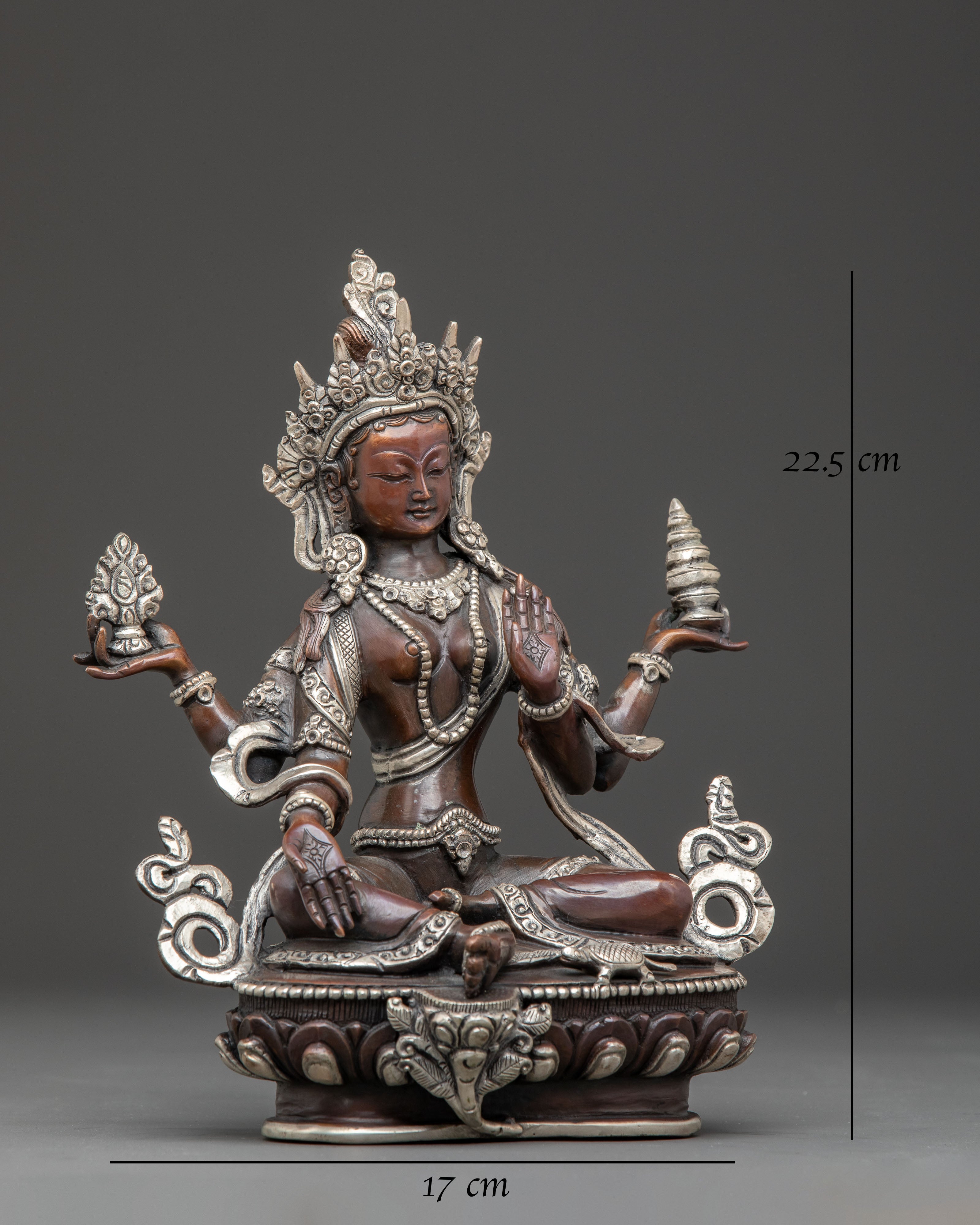 Wealth Goddess Laxmi Copper Statue | Handcrafted Spiritual Decor