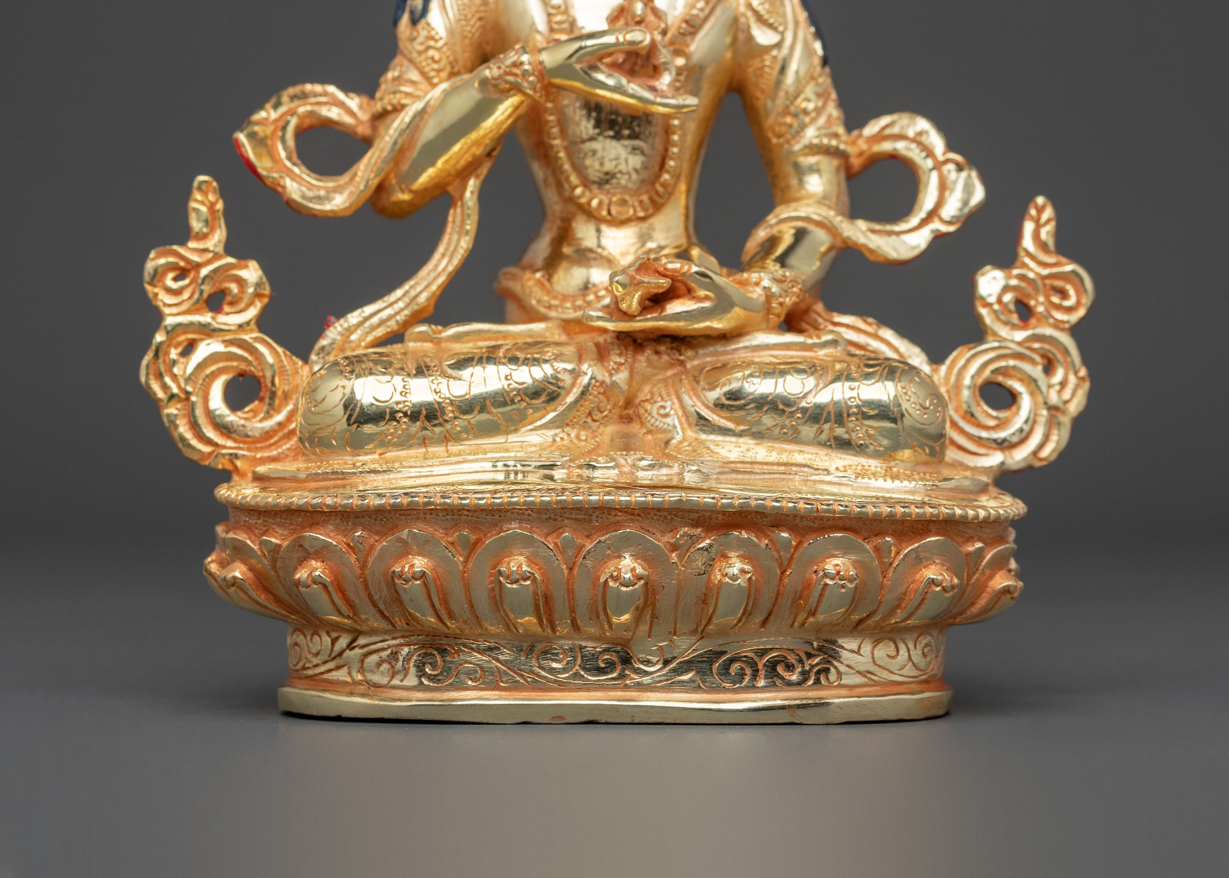 Hand Carved Vajrasattva Copper Statue | Buddhist Decor