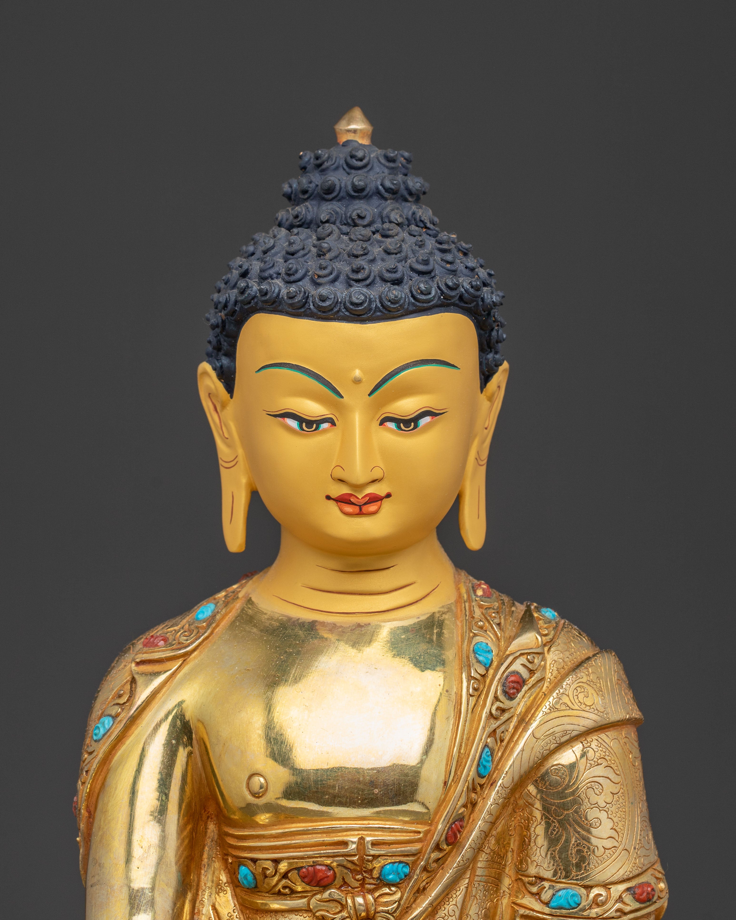 Dharma Guru Shakyamuni Golden Sacred Statue