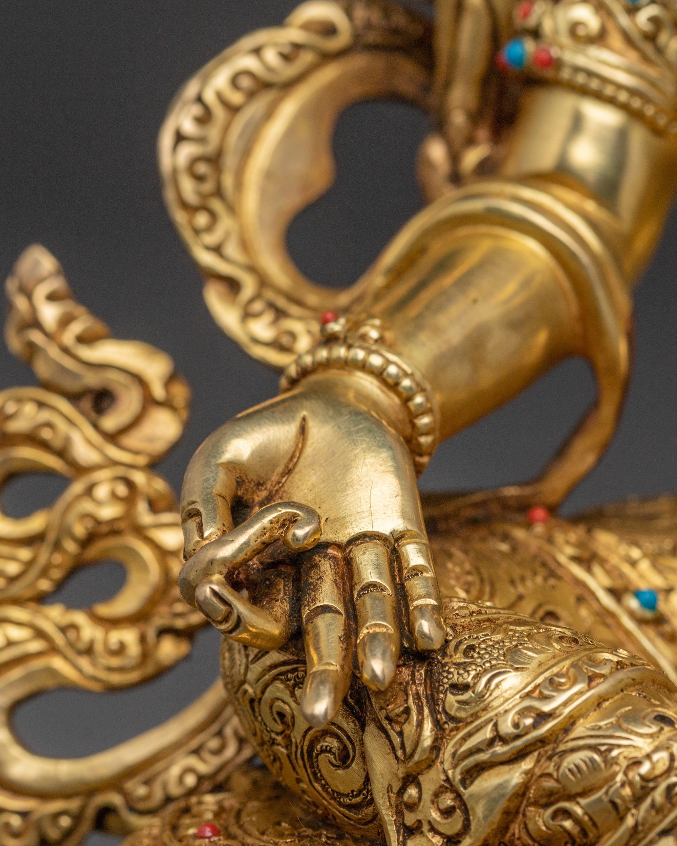 Handcrafted Statue of Green Tara – Exquisite Gilded Copper