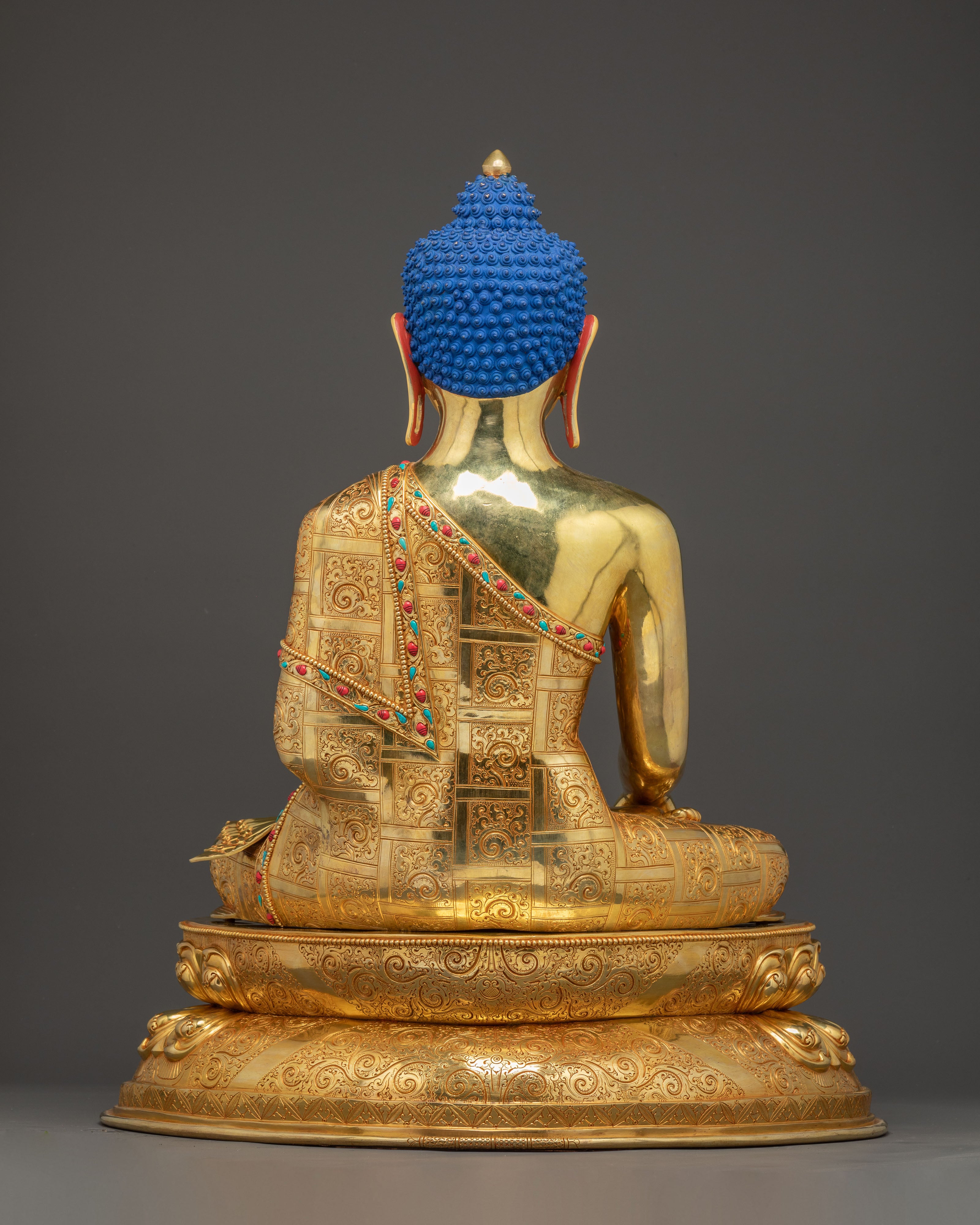 Handmade Golden Gautama Buddha Statue | Divine Dharma Teacher