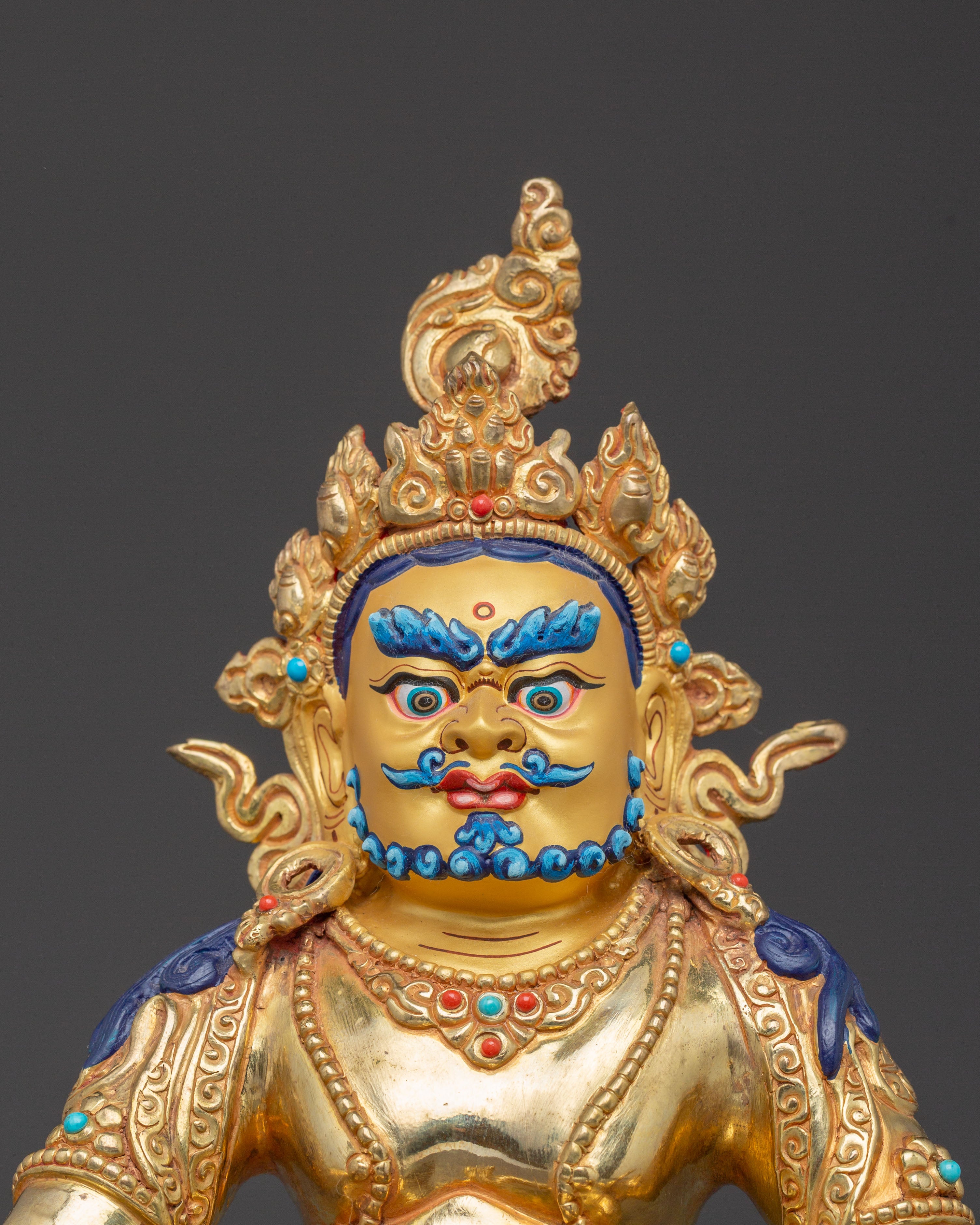 Dzambhala Wealth Prosperity Statue – Hand-Gilded Copper