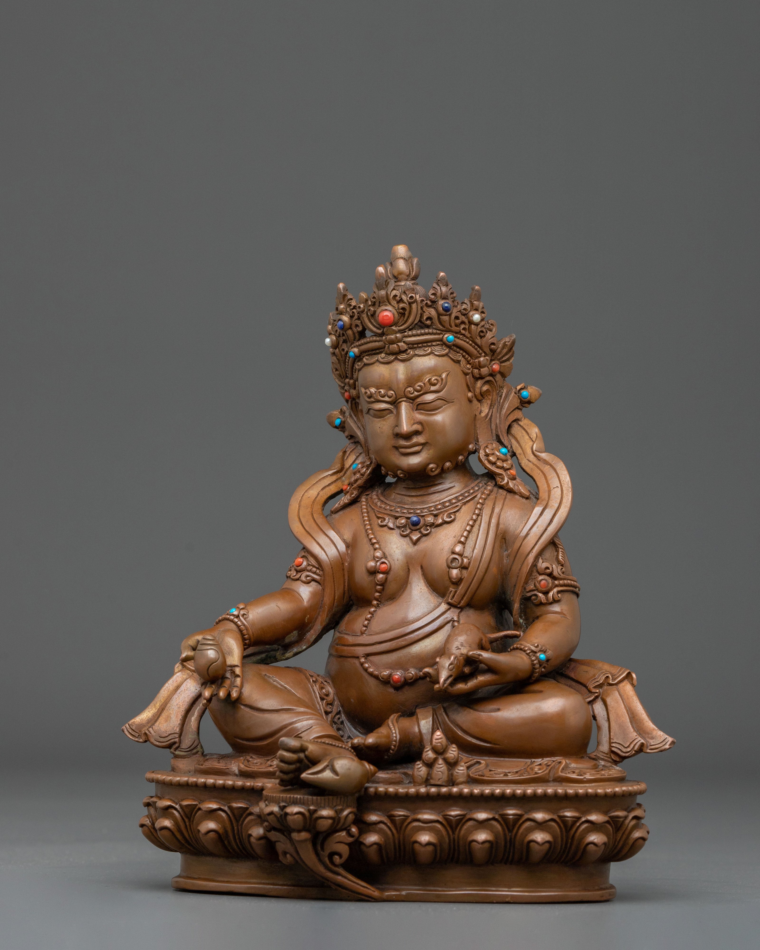 Dzambhala Handmade Sculpture: Deity of Wealth and Prosperity