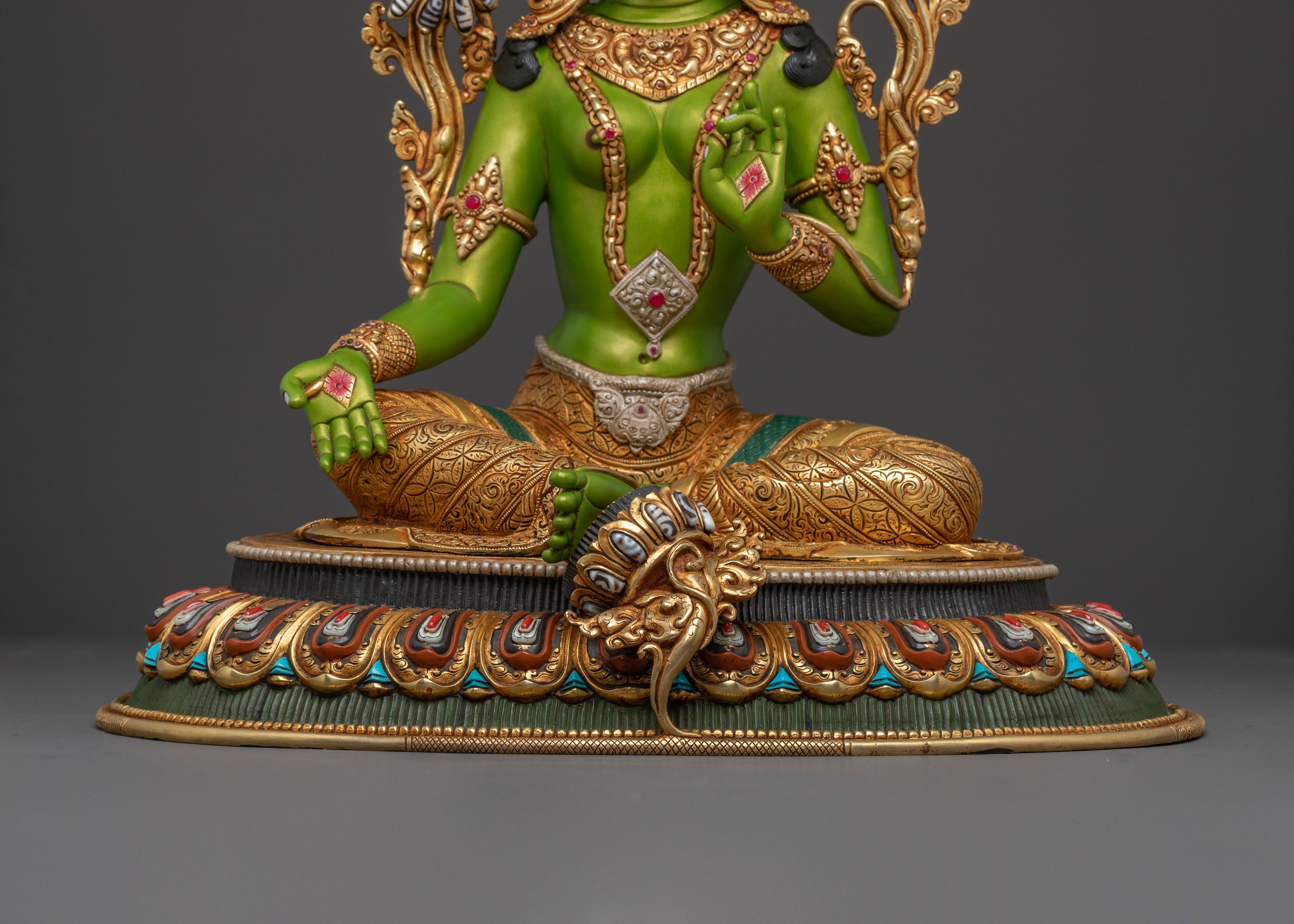Green Tara Copper Statue | Goddess of Compassion