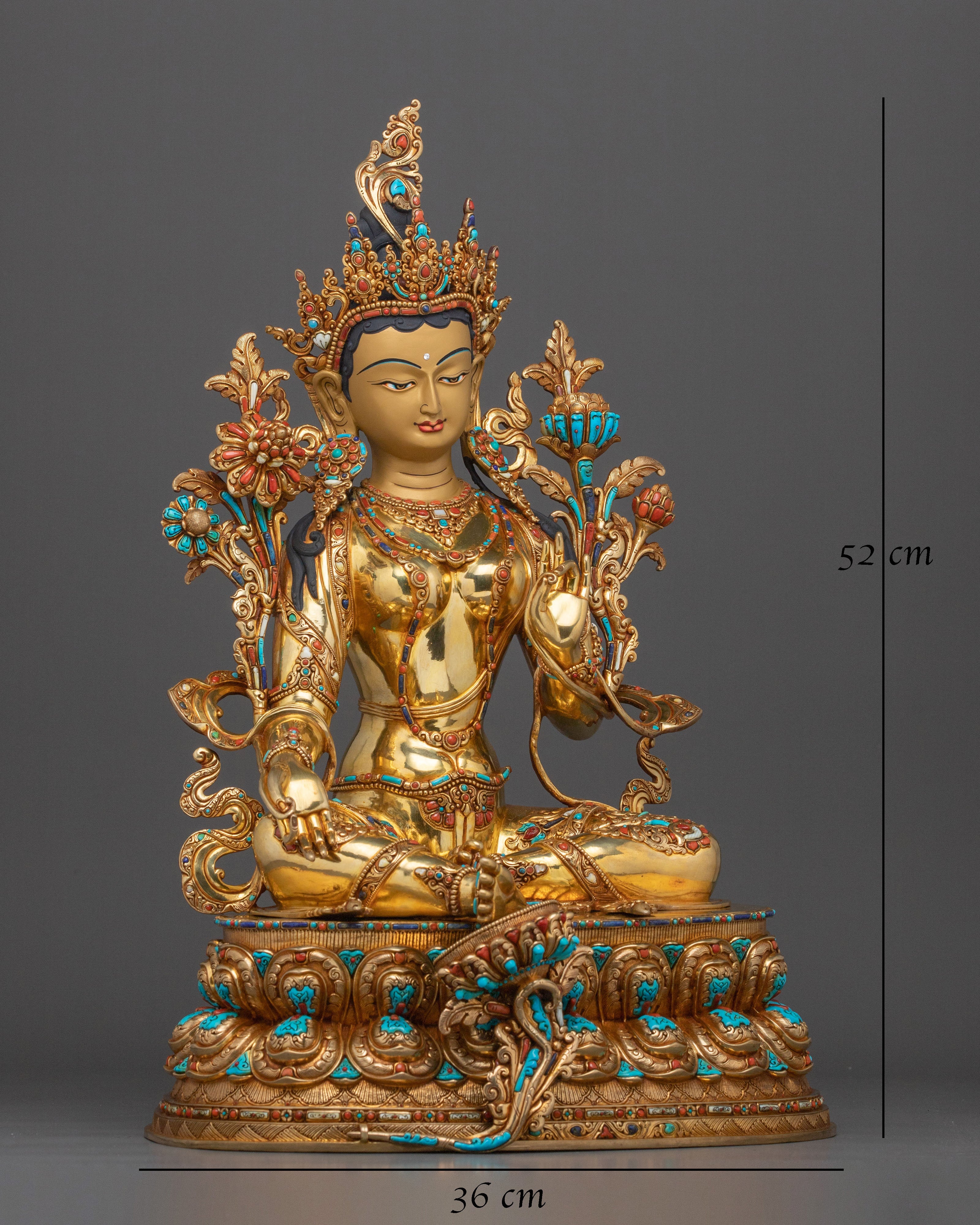 Green Tara Spiritual Statue | Tibetan Buddhist Goddess