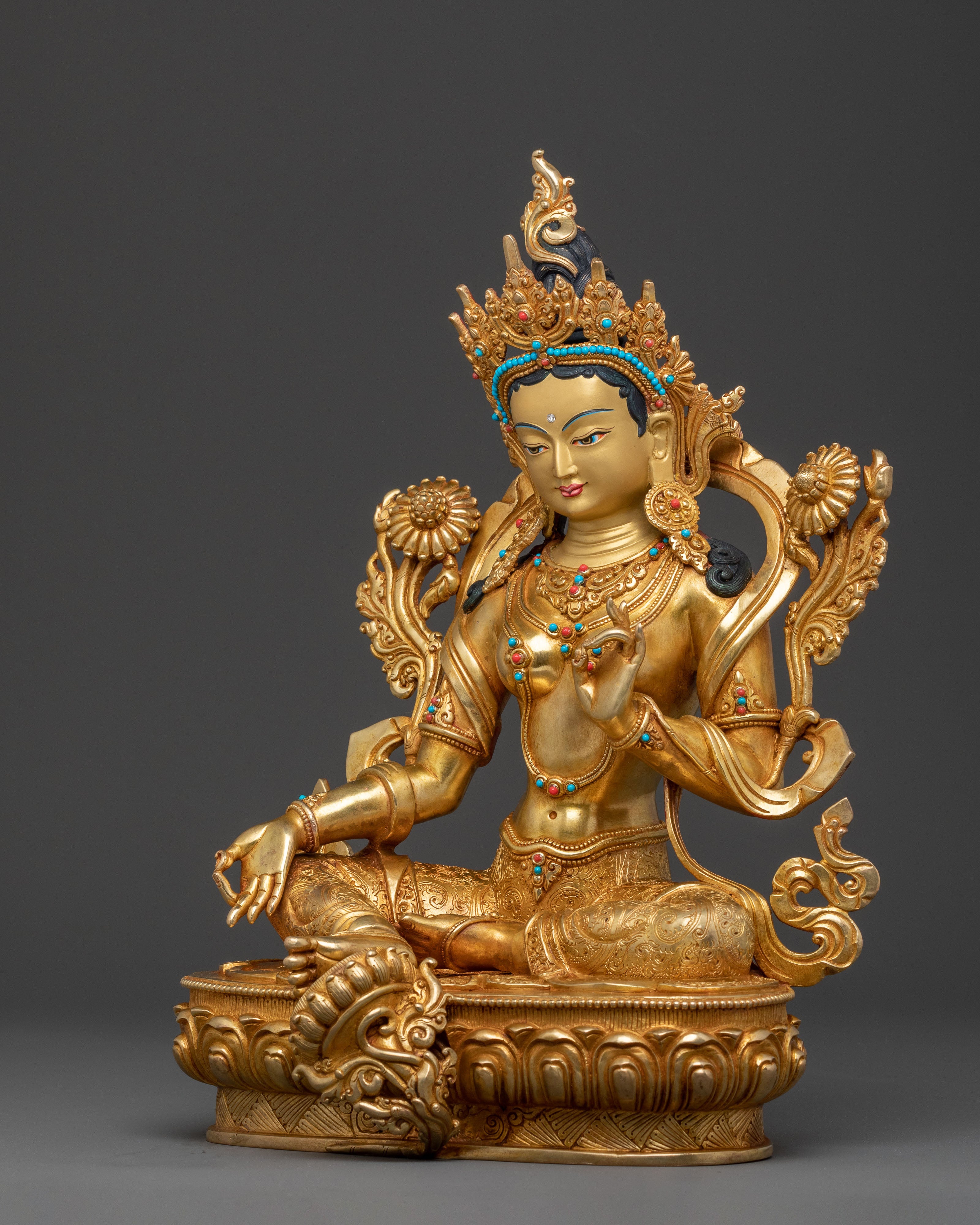Green Tara Mother Figure: Buddhist Statue
