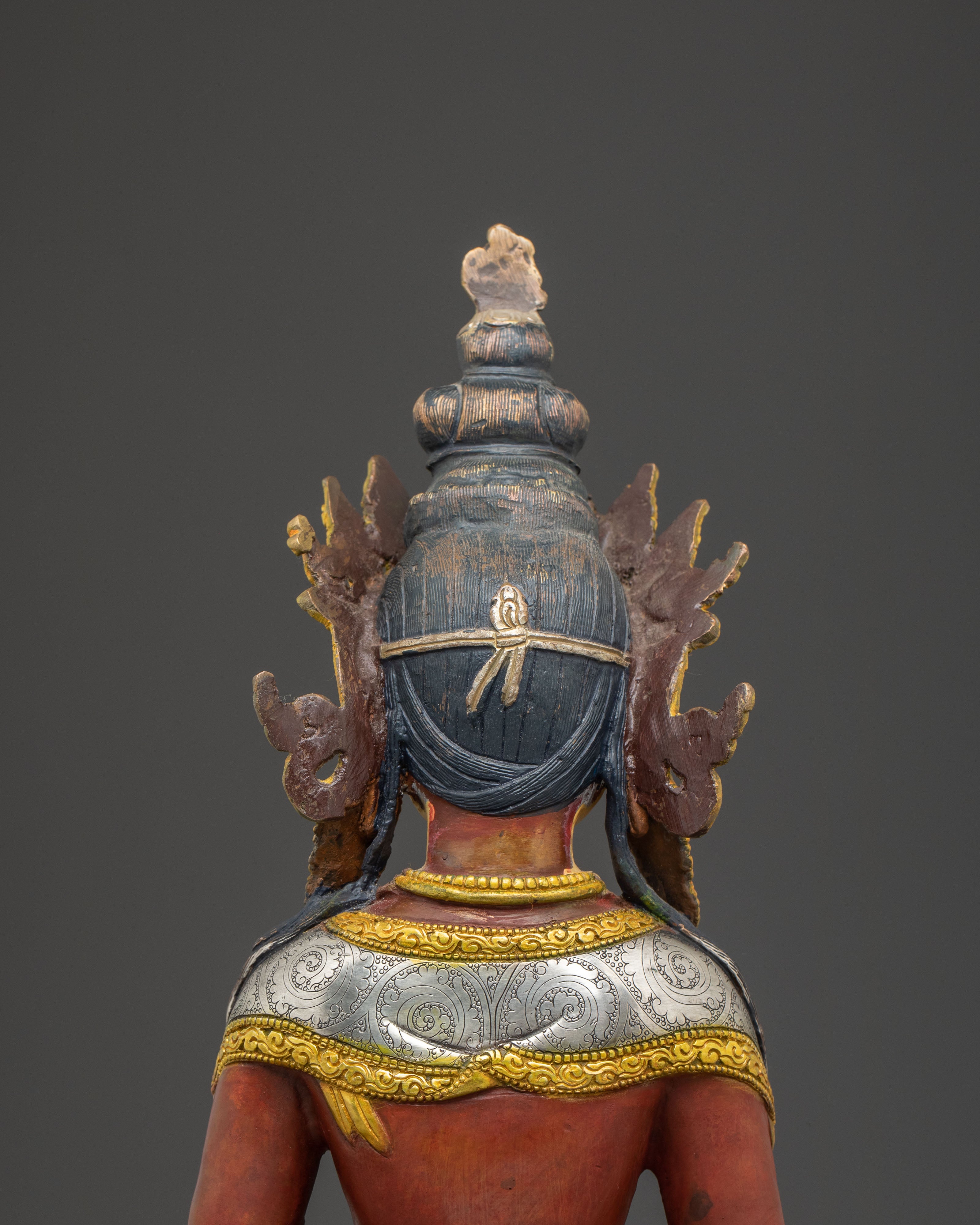 Amitayus Handcrafted Statue — Serene Gilded Copper