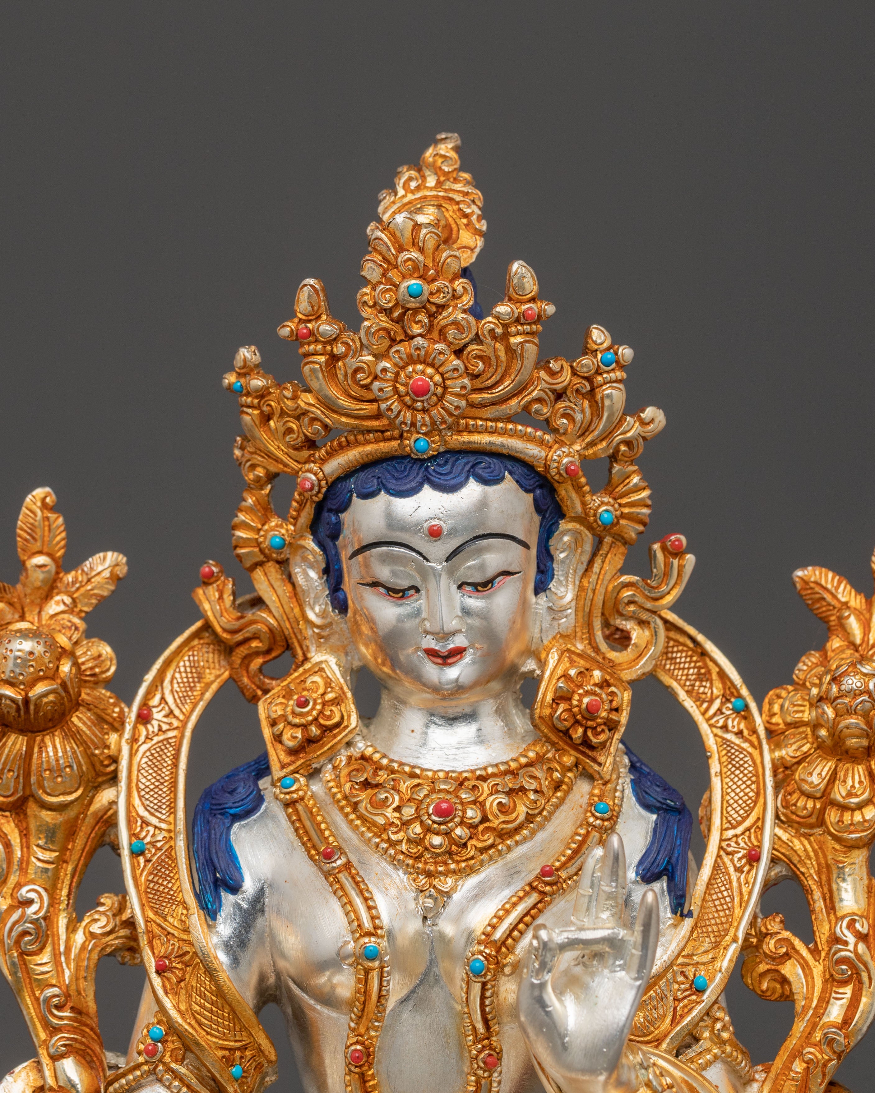 Green Tara Statue – Serene Copper Sculpture