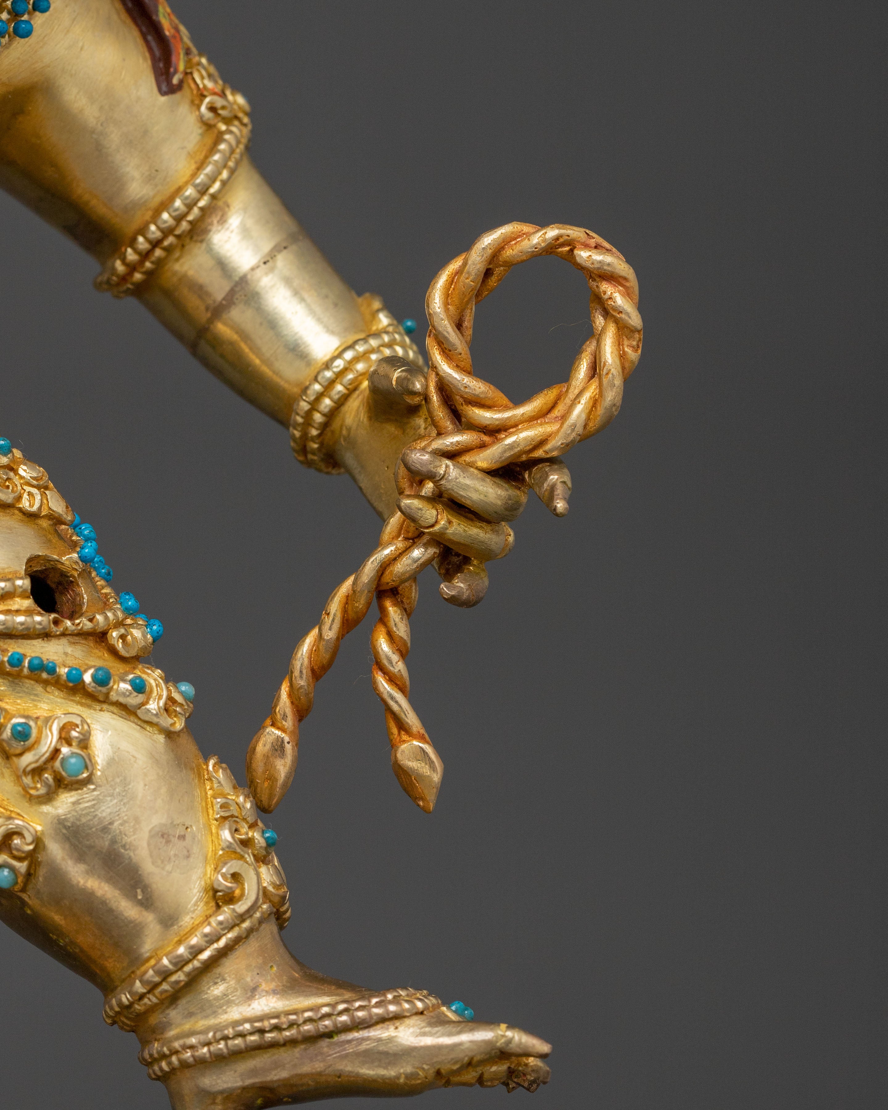 Yama Dharmaraja Sacred Statue: 24K Gold Gilded Protector