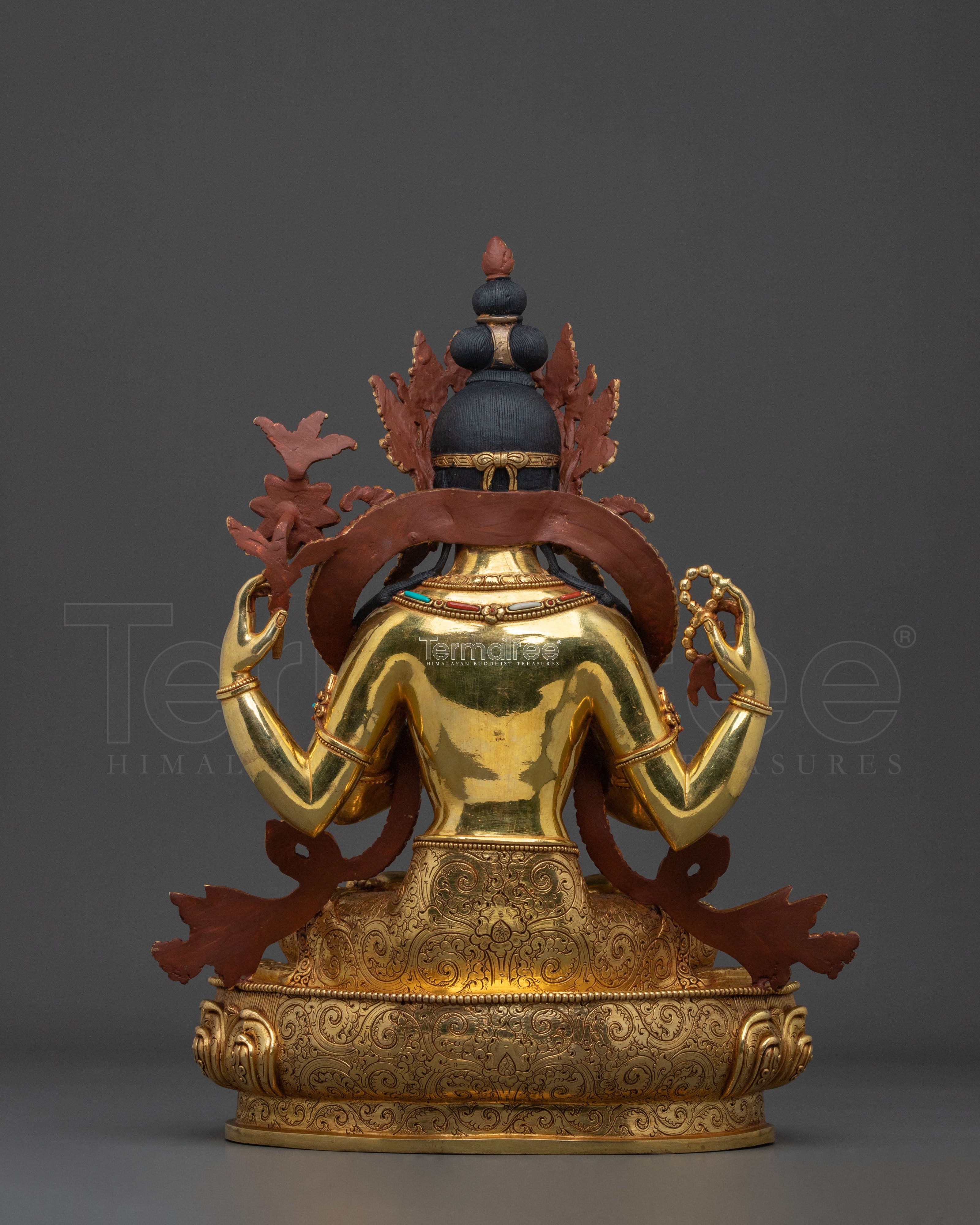 Four-Armed Chenrezig Copper Statue | Home Decor