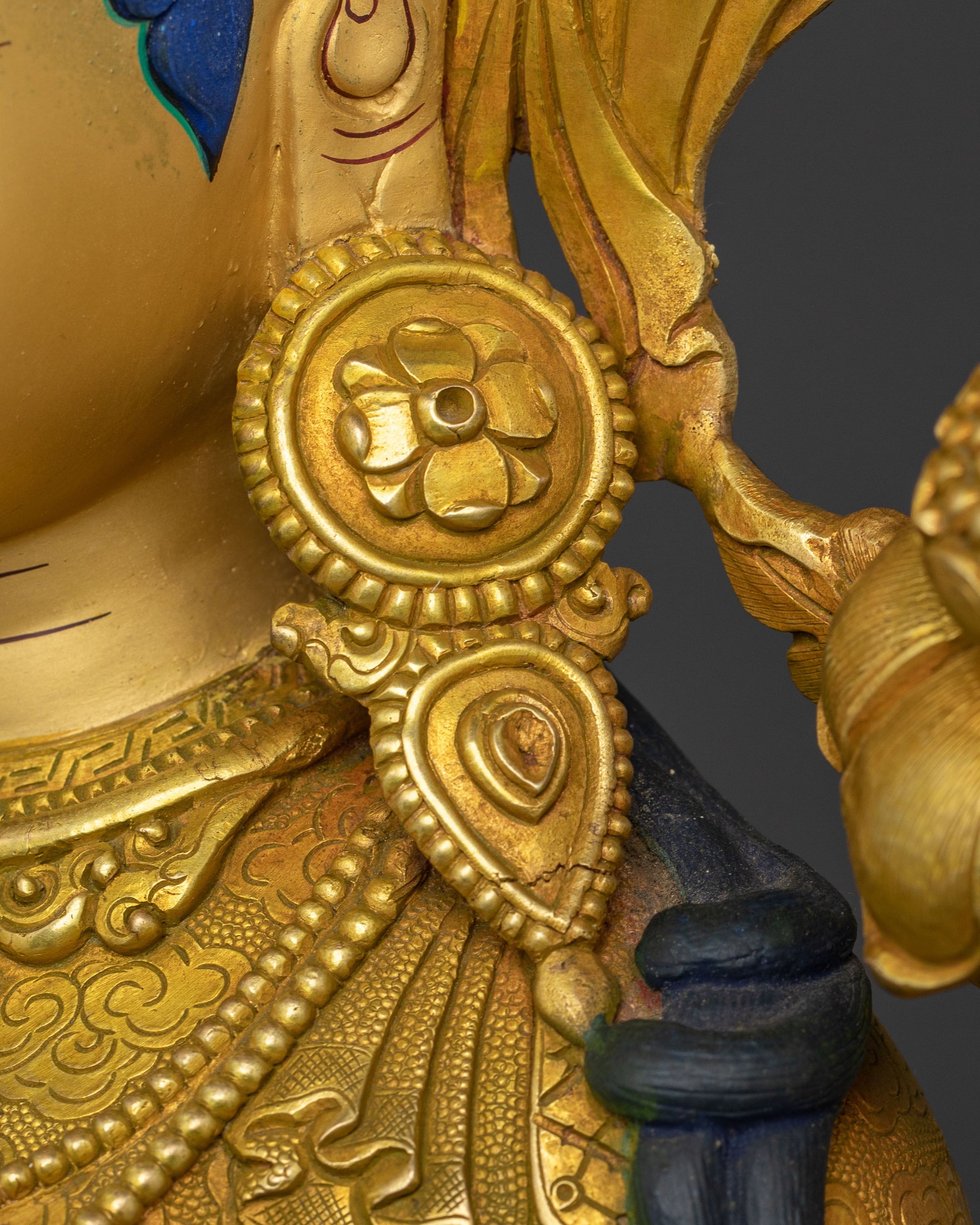 Green Tara Healing Deity Statue – 24K Gilded Serenity