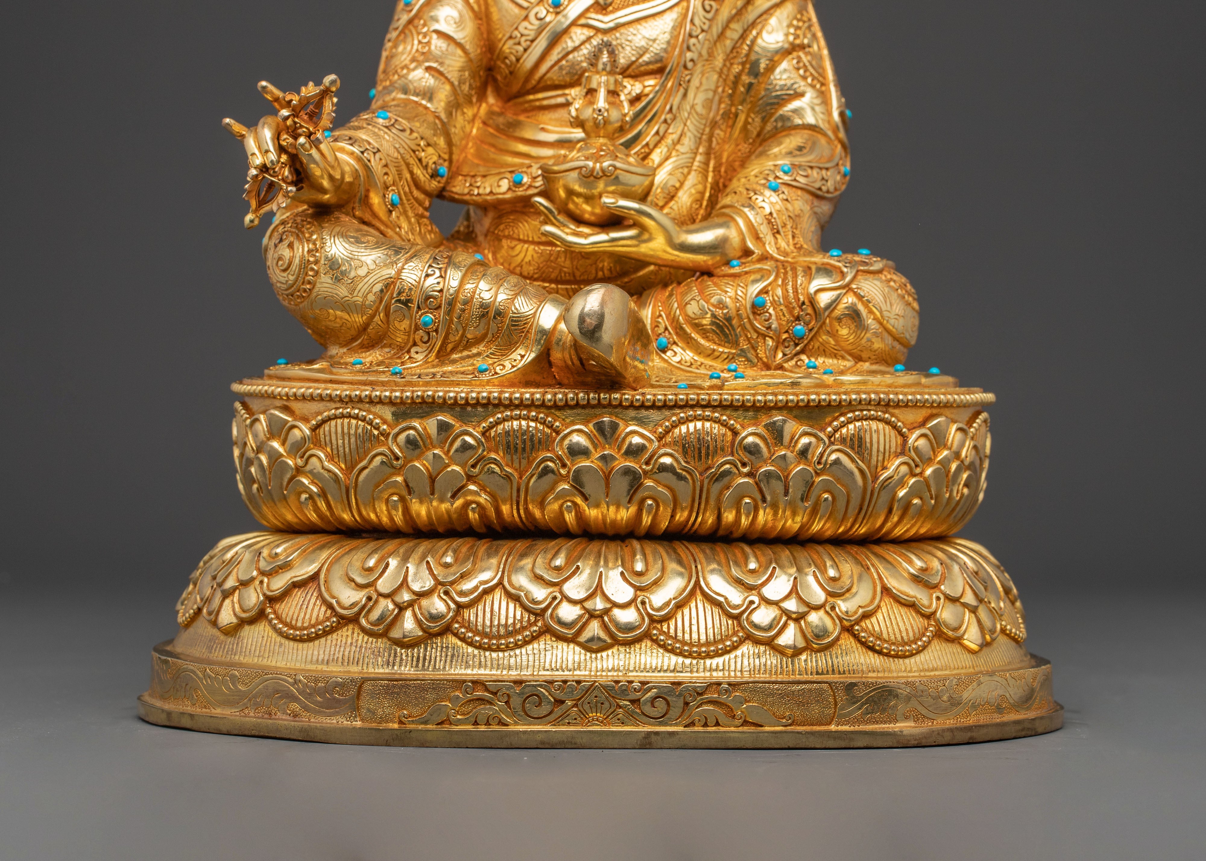 Handmade Buddhist Statue of Lotus Born Guru Rinpoche | Tantric Master