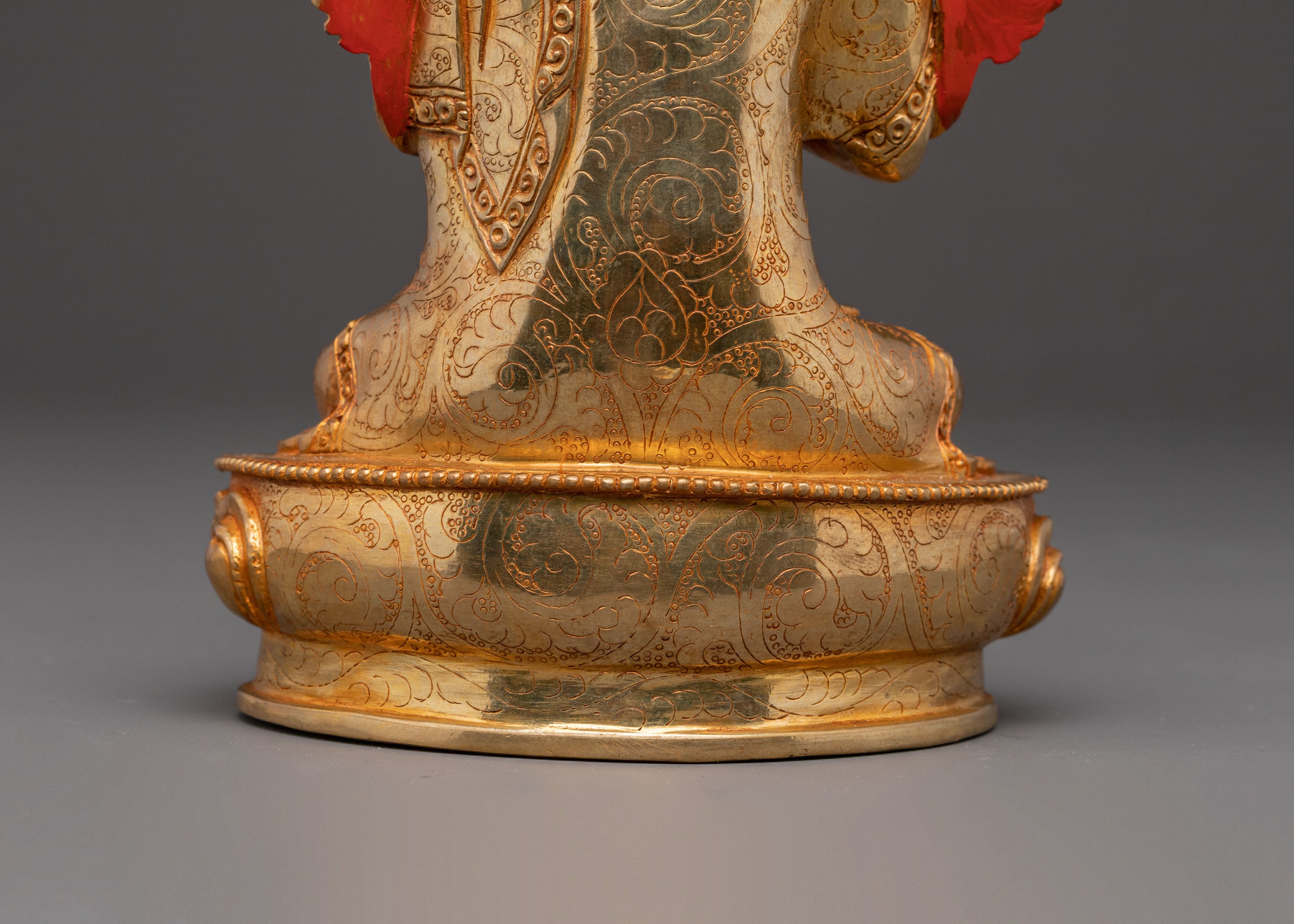 Himalayan Buddhist Master Tsongkhapa Handcrafted Statue