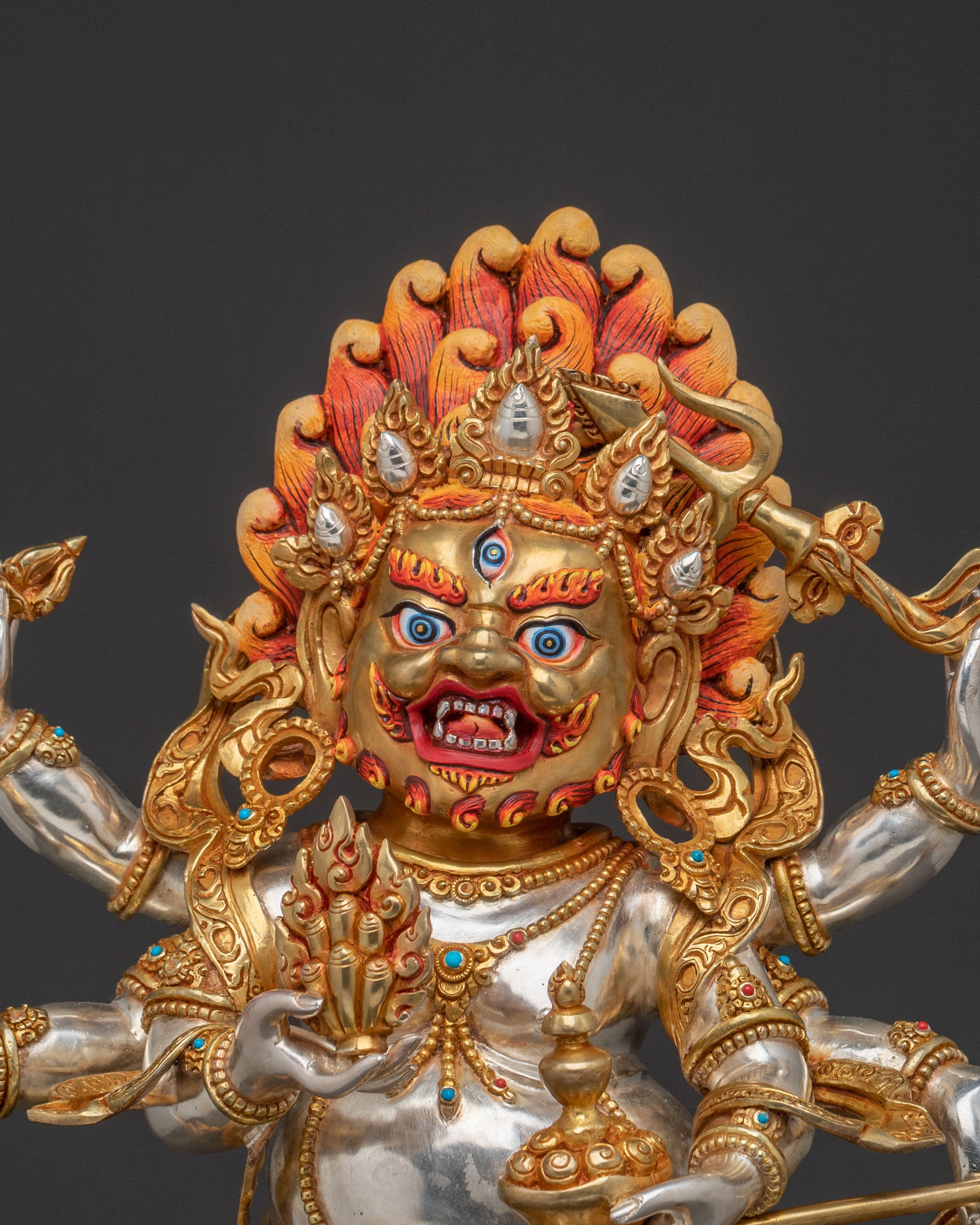 White Mahakala Statue Protector of Prosperity