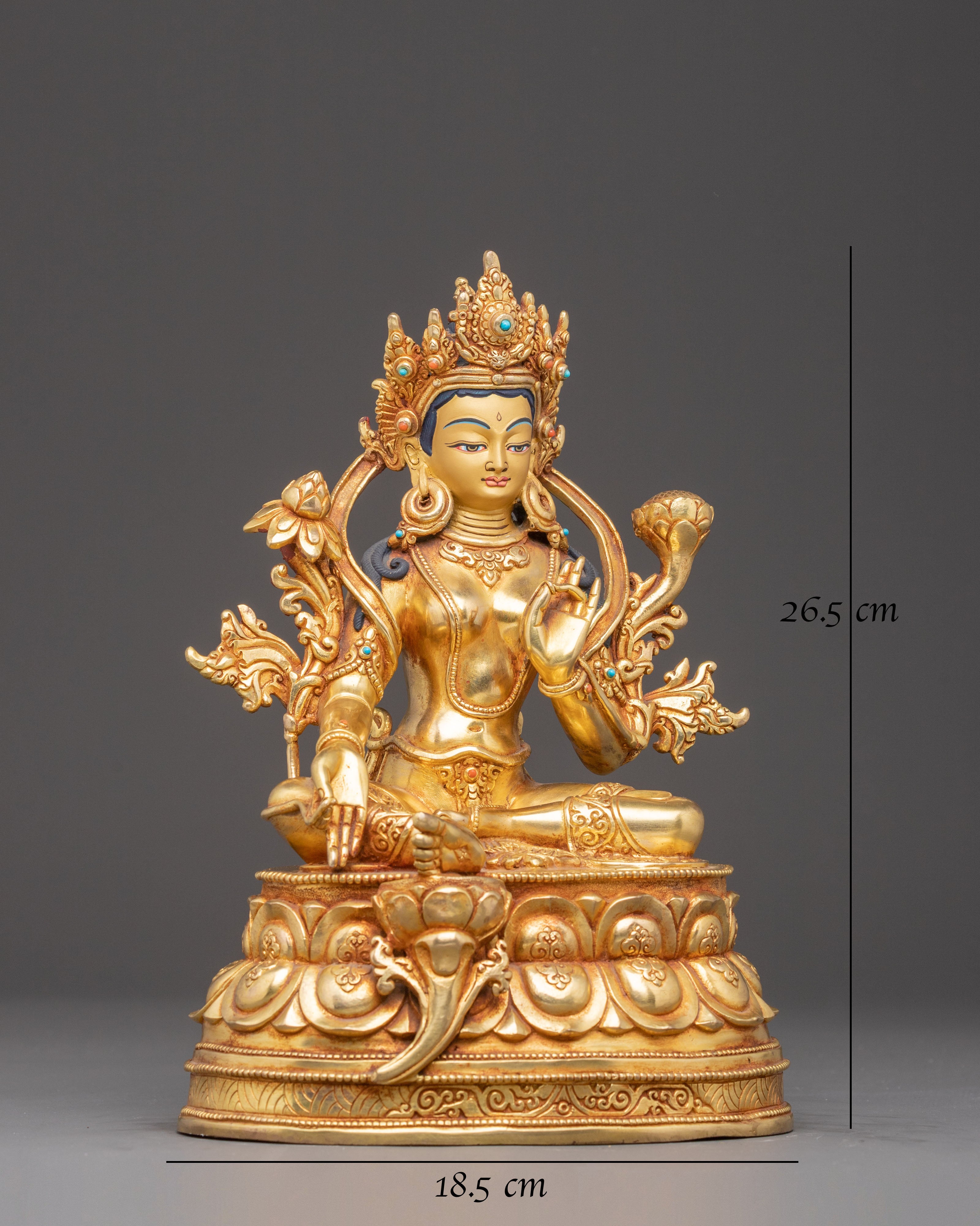 Peaceful Sculpture of Mother Green Tara