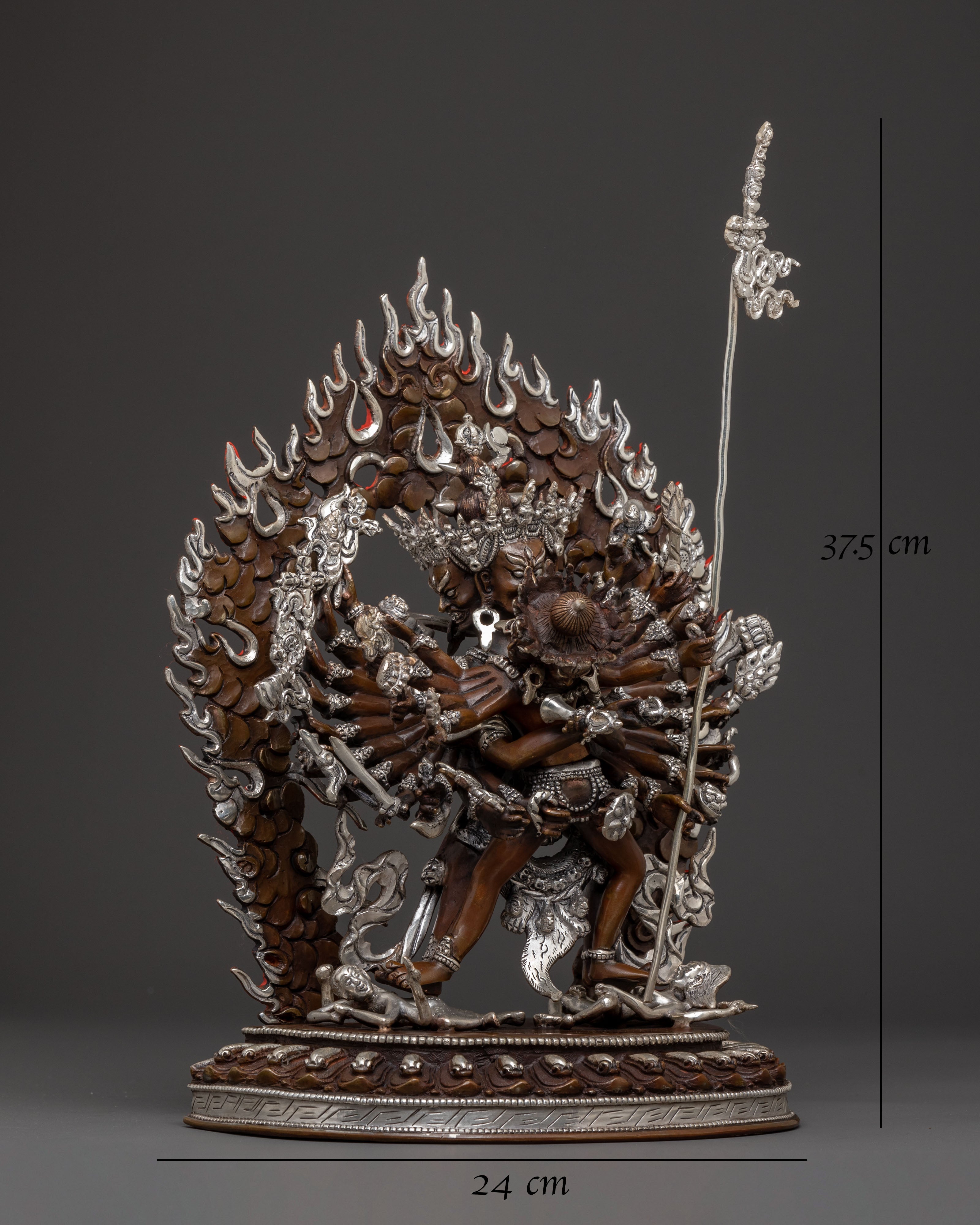 Exquisite tantric yidam Kalachakra Statue – Oxidized Silver