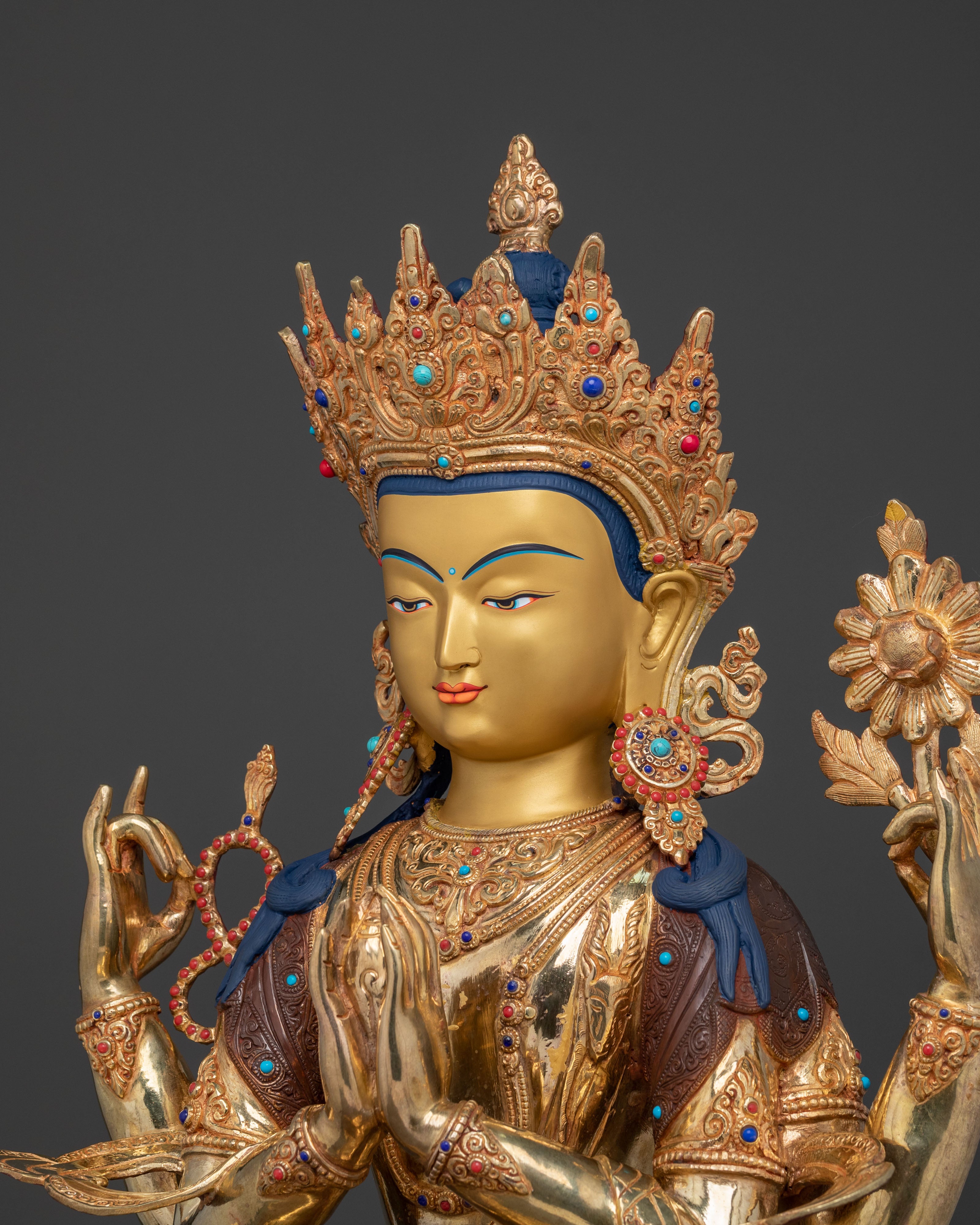Four Armed Bodhisattva: Chenrezig Statue | Himalayan Artwork