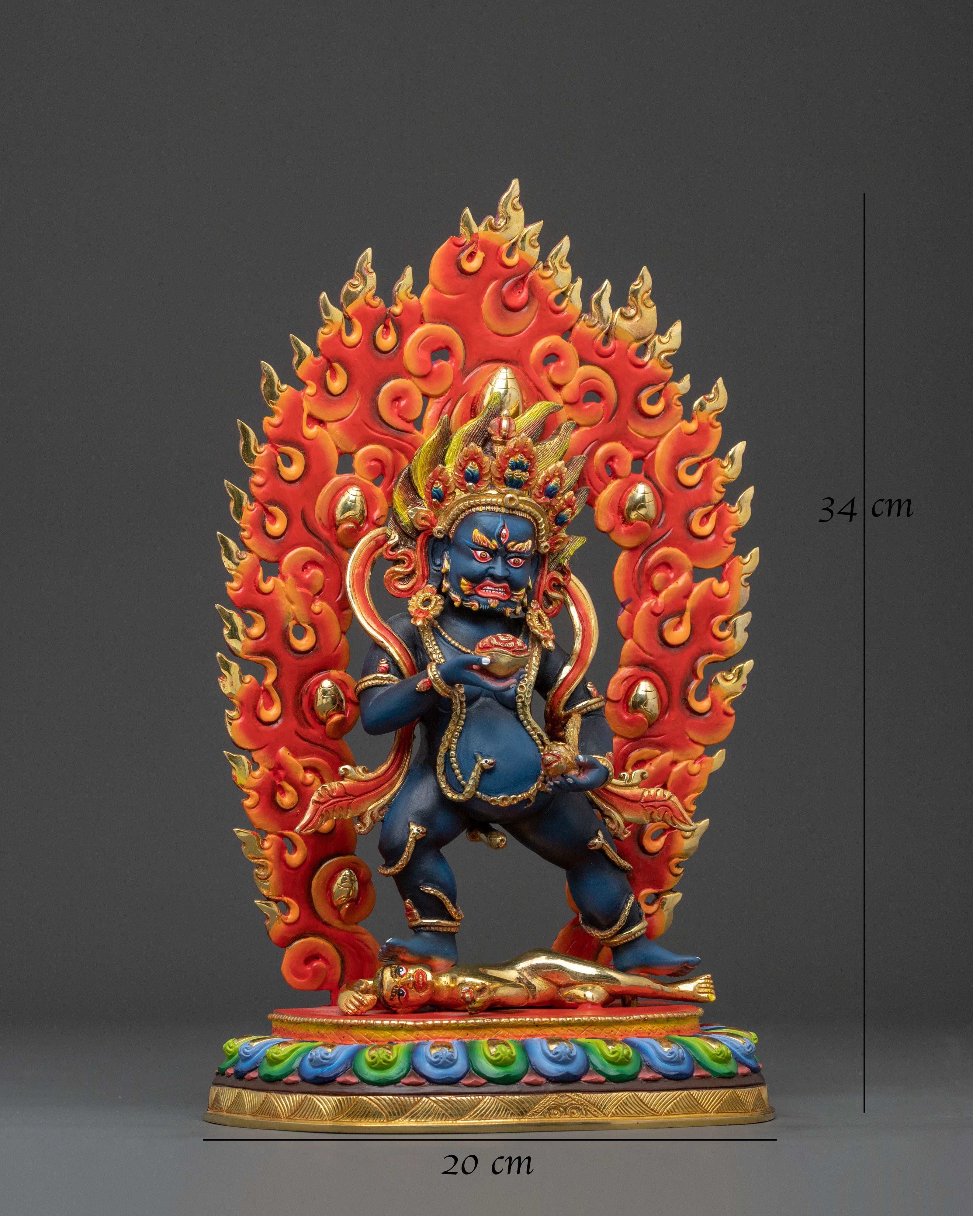 Handcrafted Black Dzambhala Statue | Wealth Deity