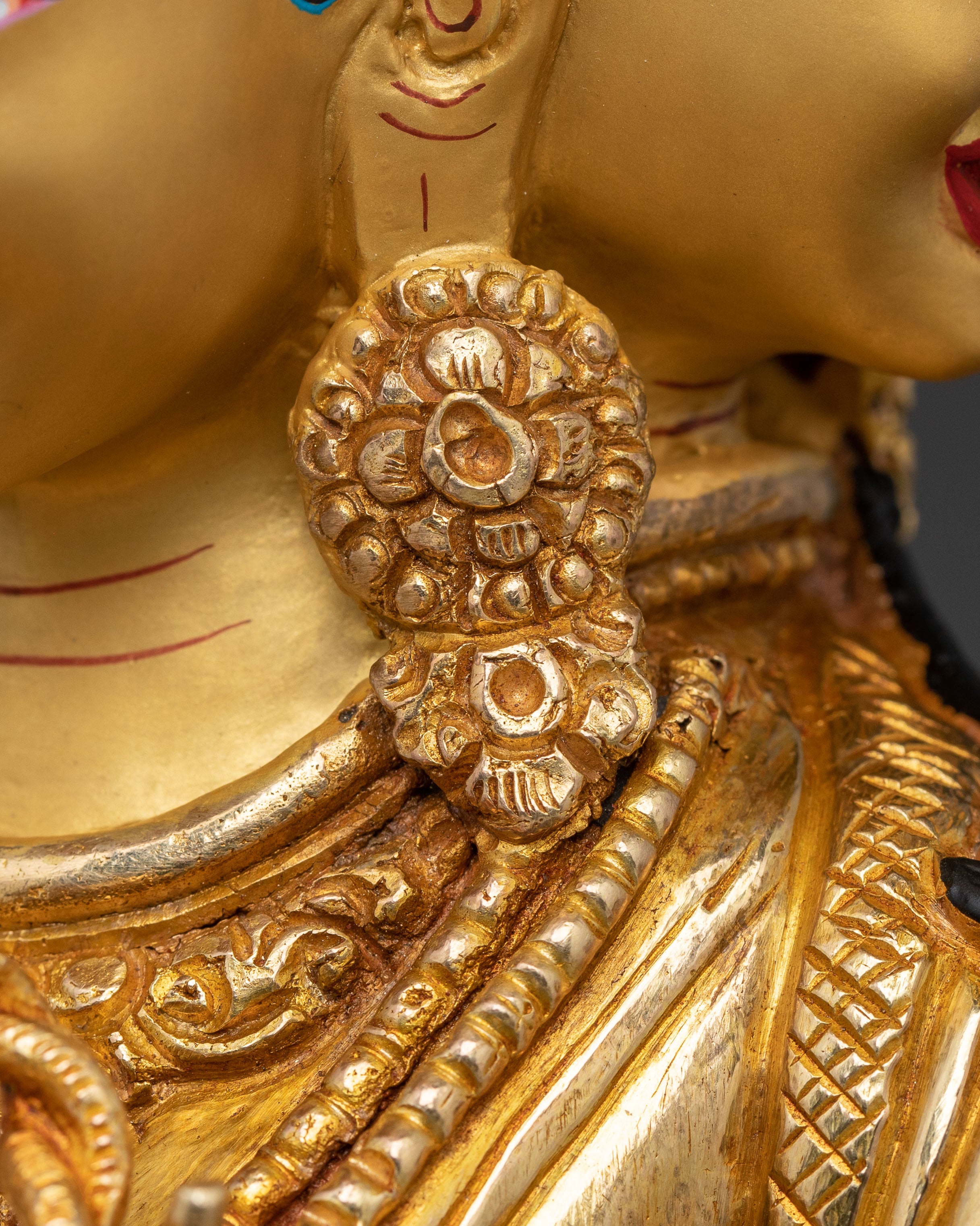 Namgyalma Spiritual Statue: Radiant 24K Gold Gilded Copper