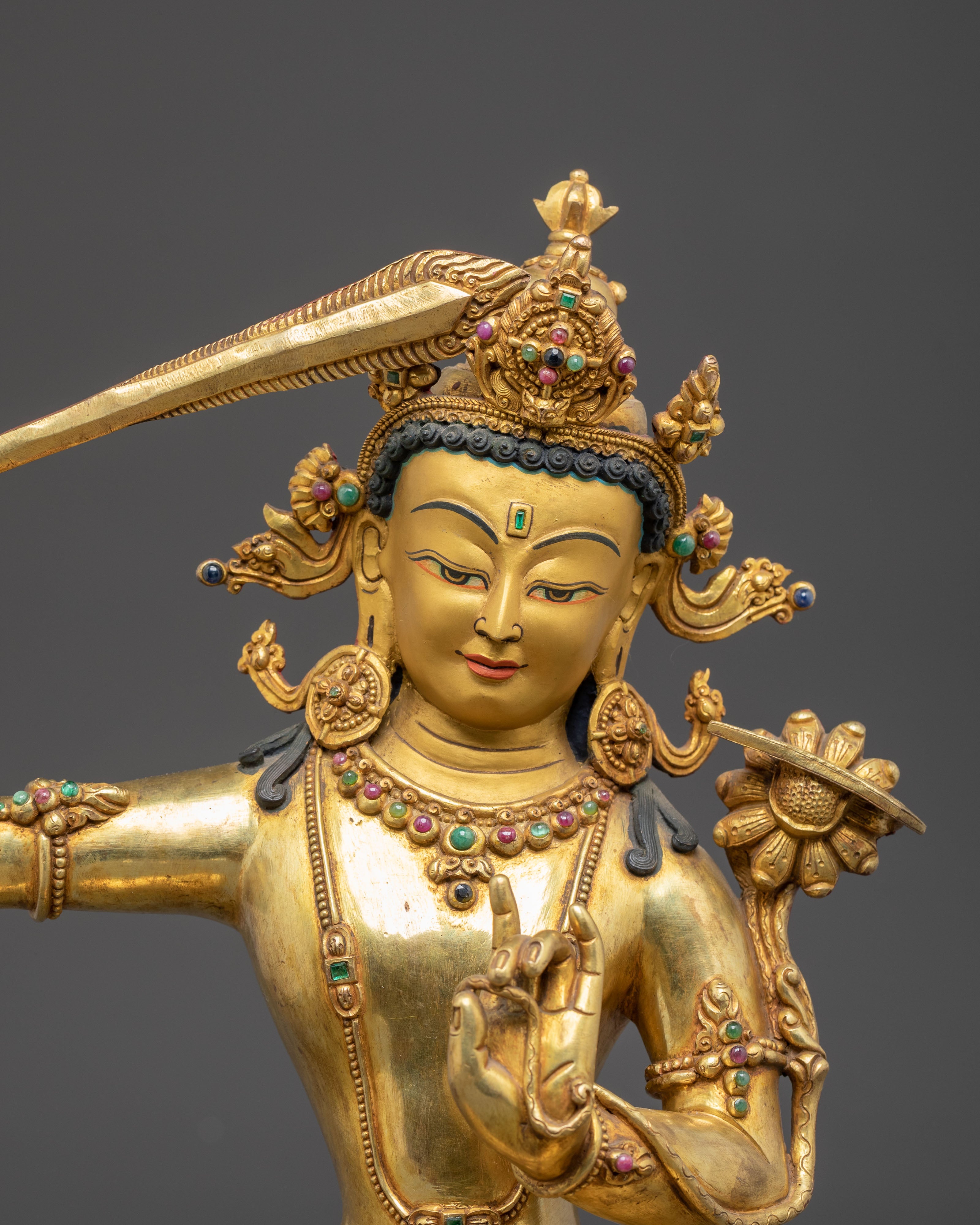 Manjushri Bodhisattva Radiant Statue | Spiritual Decor Icon