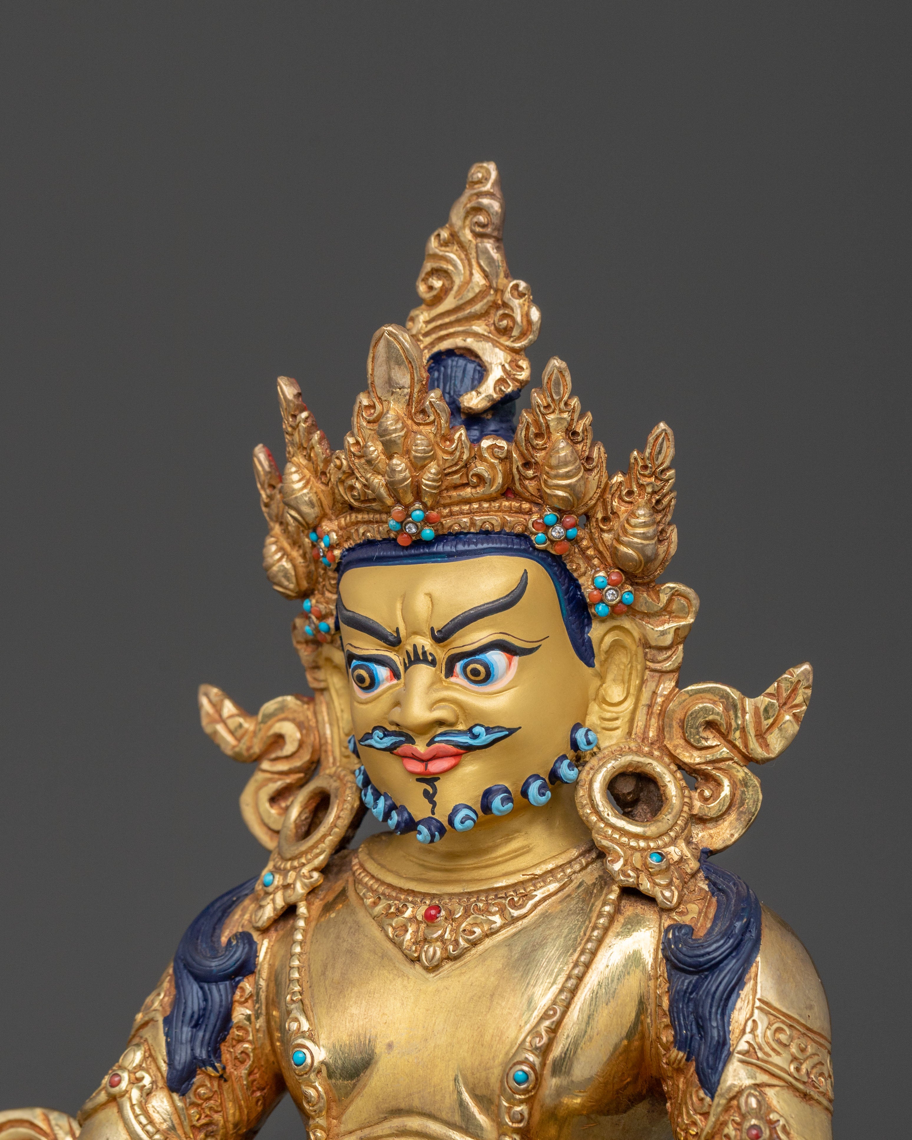 Dzambhala Wealth Deity Figure | Tibetan Wealth Deity Sculpture