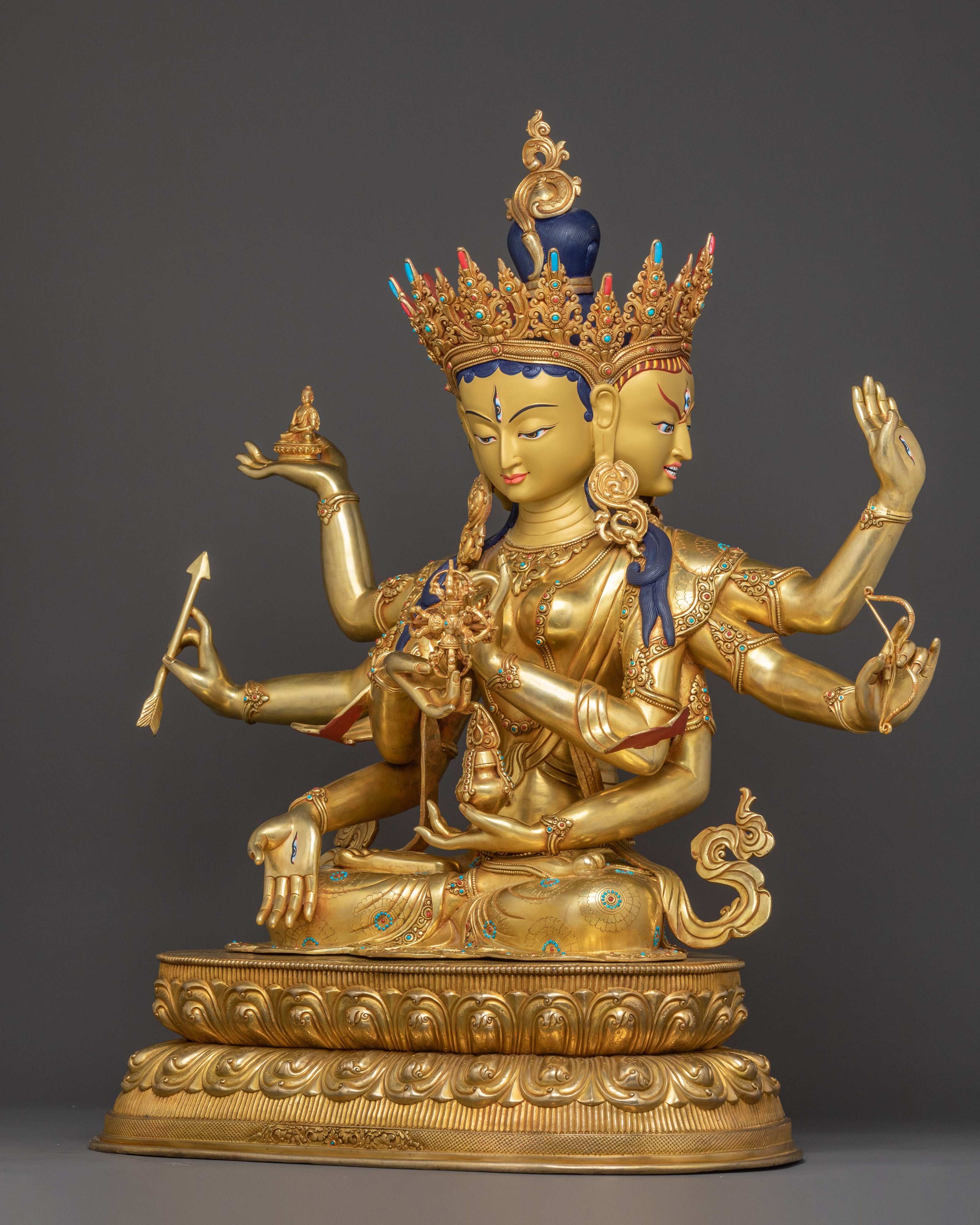 Handcrafted Namgyalma Sacred Statue – 24K Gold Gilded Masterpiece