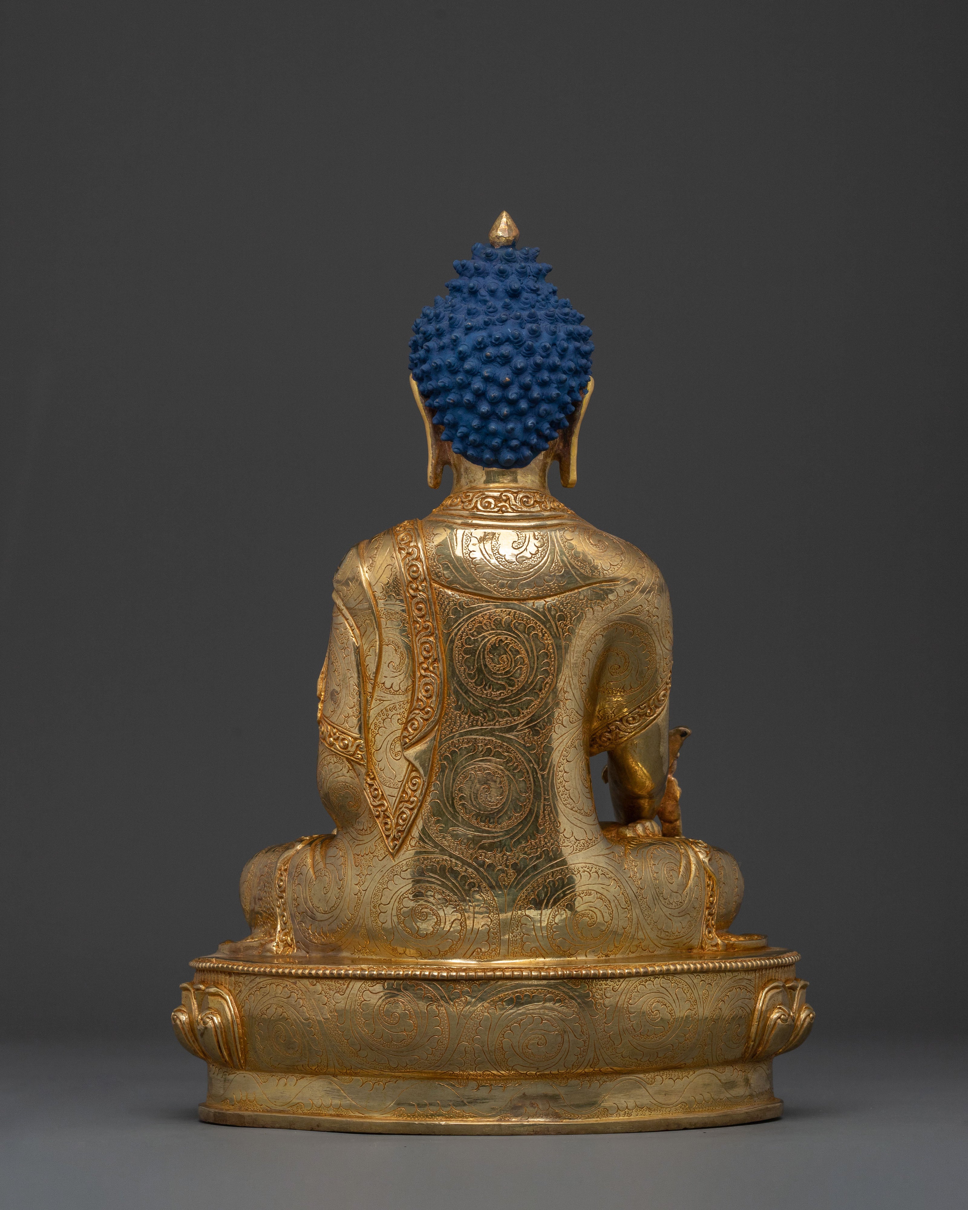 Handmade Medicine Buddha Sculpture | 24K Gold Gilded