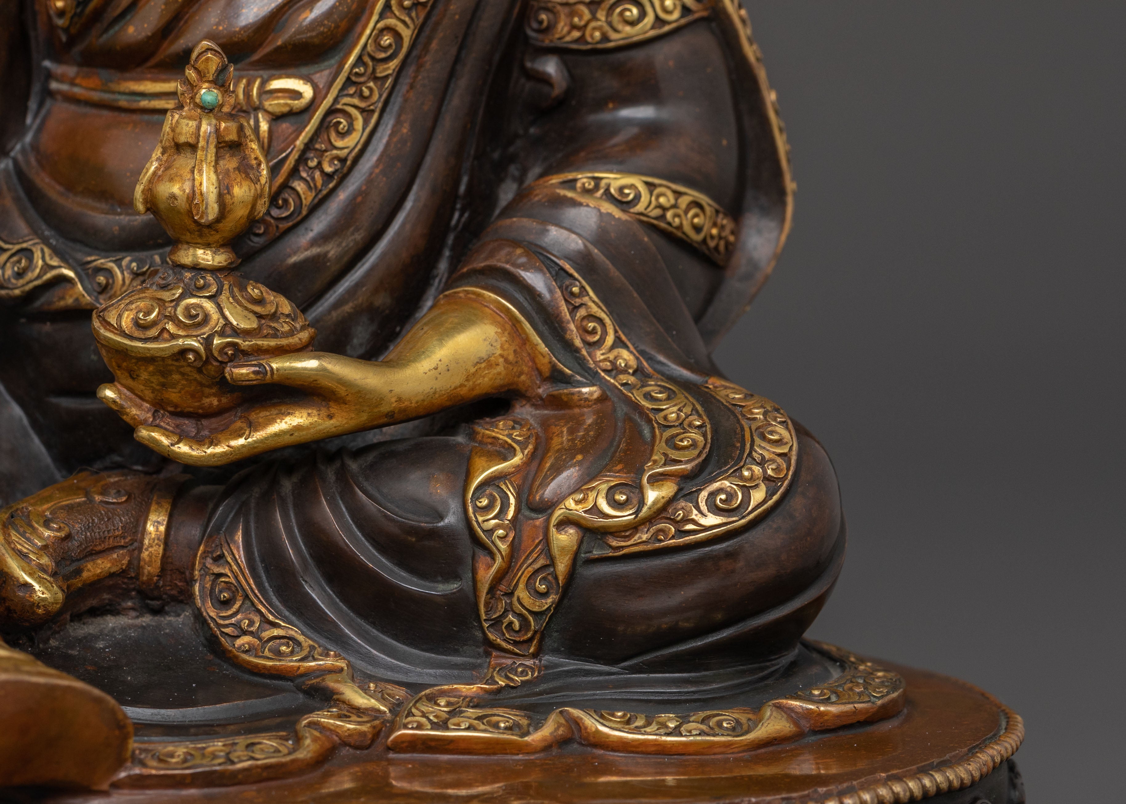 Guru Rinpoche Statue | 24K Gold Gilded Teacher Icon