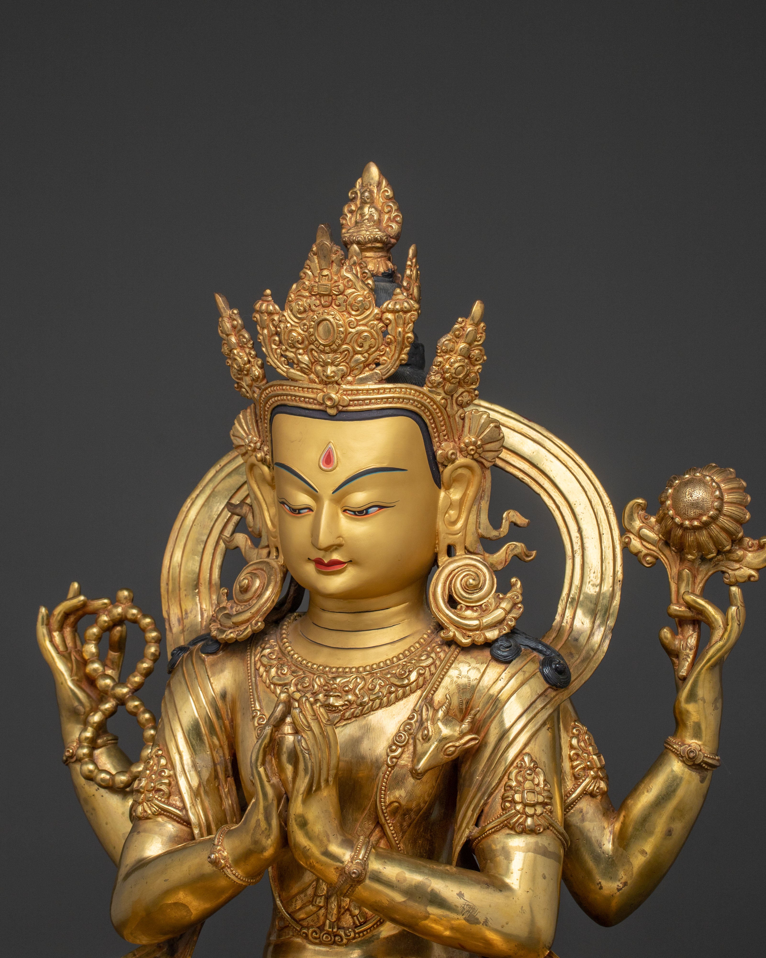Peaceful Chenrezig Statue | Tibetan Buddhist Figurine