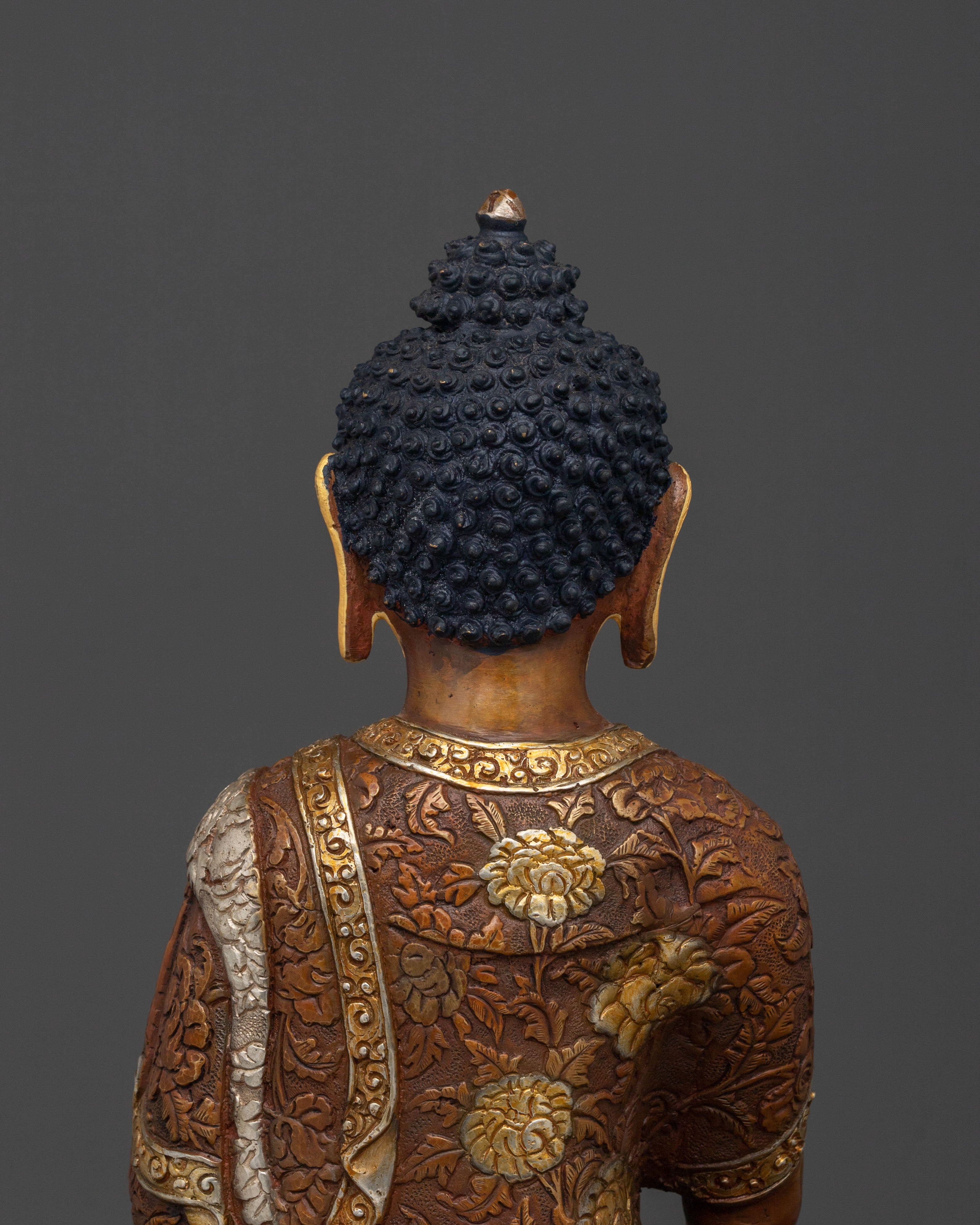 Shakyamuni Buddha Himalayan Statue on Throne