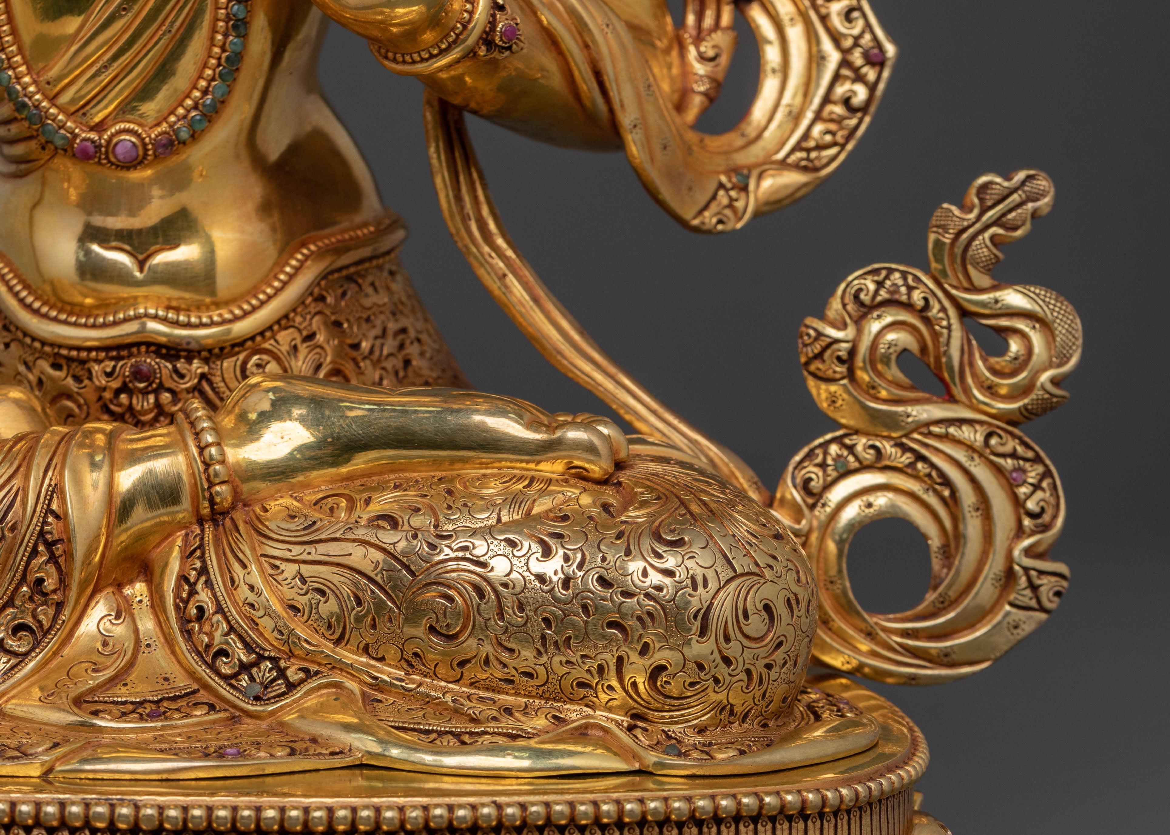 Manjushri: Radiant 24K Gold Gilded Wisdom Statue
