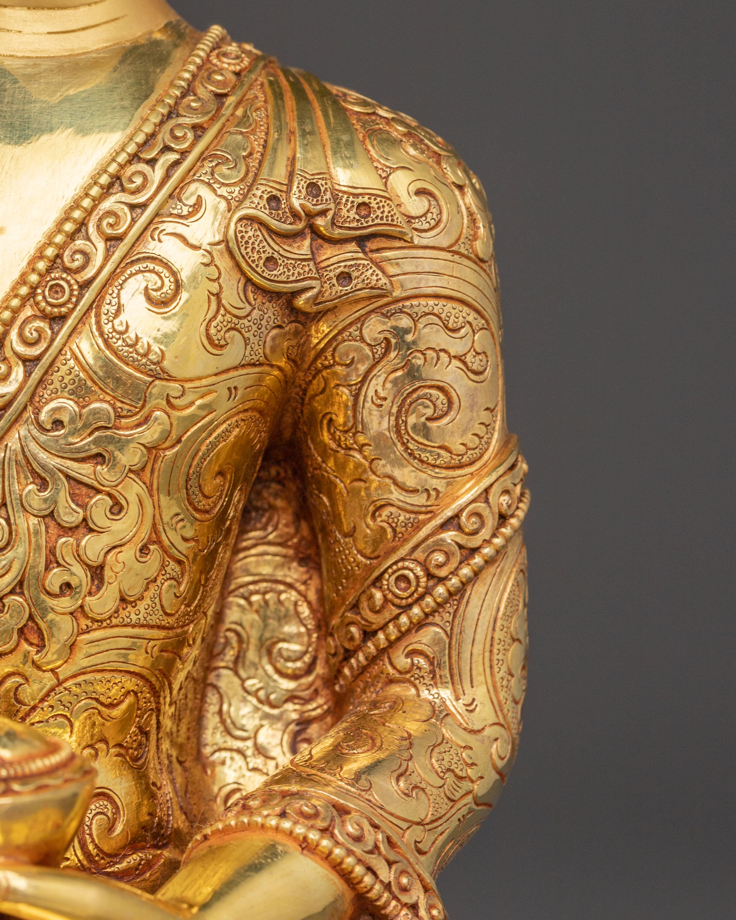 Shakyamuni Buddha Statue for Serenity Meditating - Exquisite 24K Gold Gilded