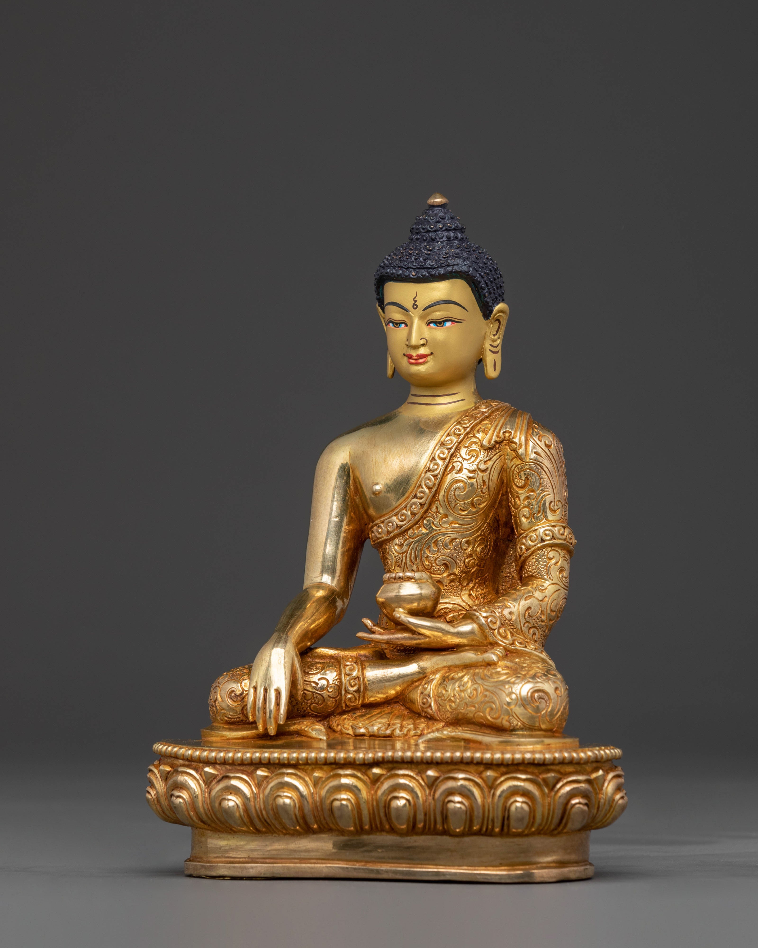 Sacred Statue of Buddha Shakyamuni – 24K Gold Gilded Statue