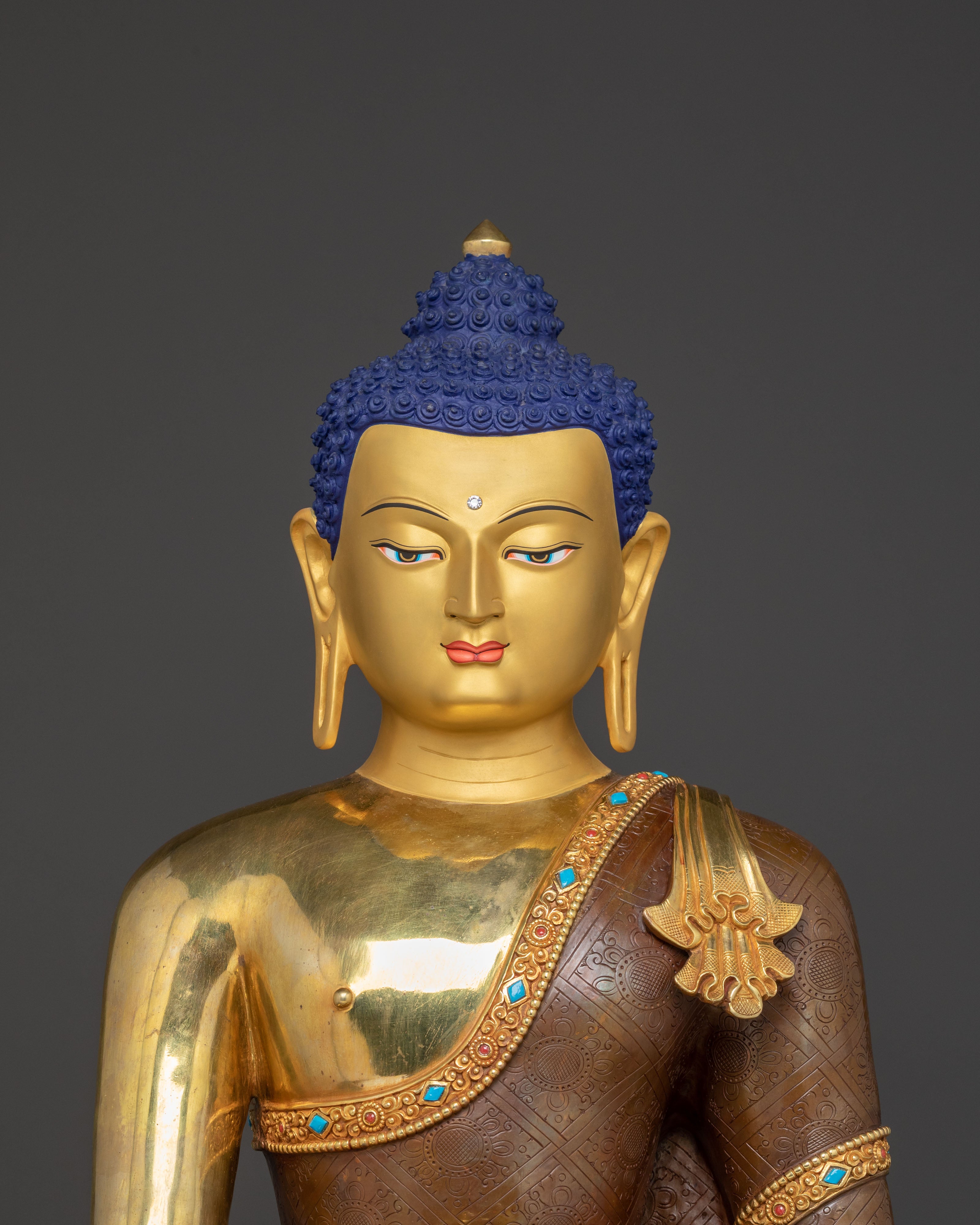 Shakyamuni Buddha: 24K Gold Gilded Statue