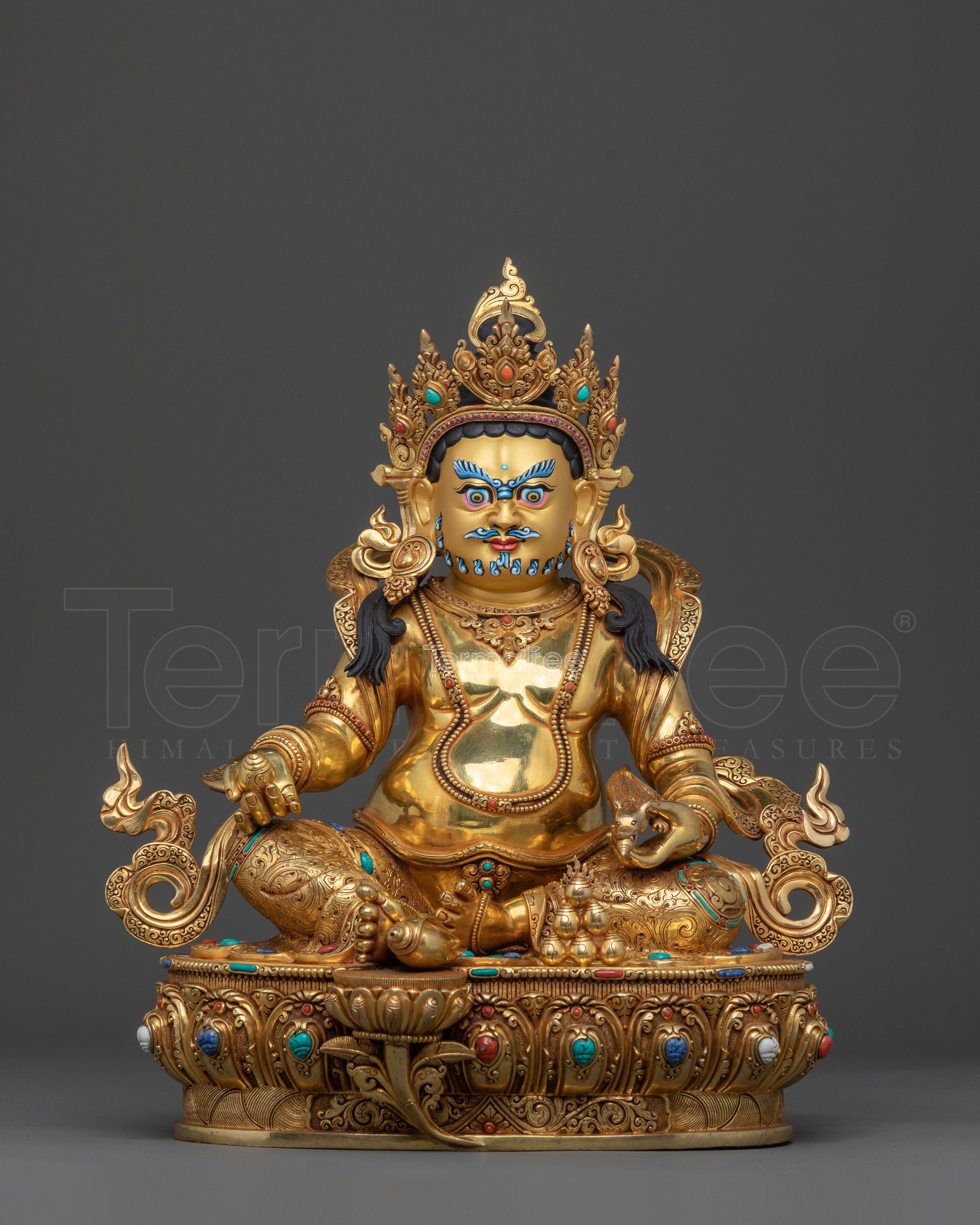 Dzambhala 24k Gold Gilded Statue